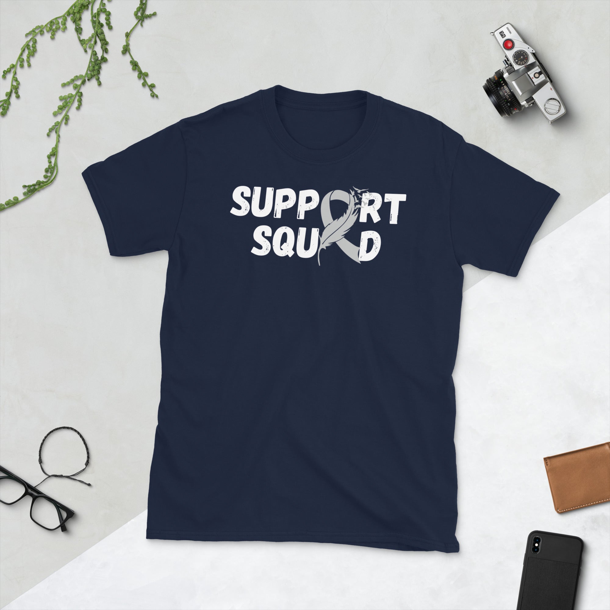 Brain Cancer Support Squad Shirt, Brain Cancer Shirt, Brain Tumor Family Support Gifts, In May We Wear Gray, Gray Ribbon Shirt - Madeinsea©