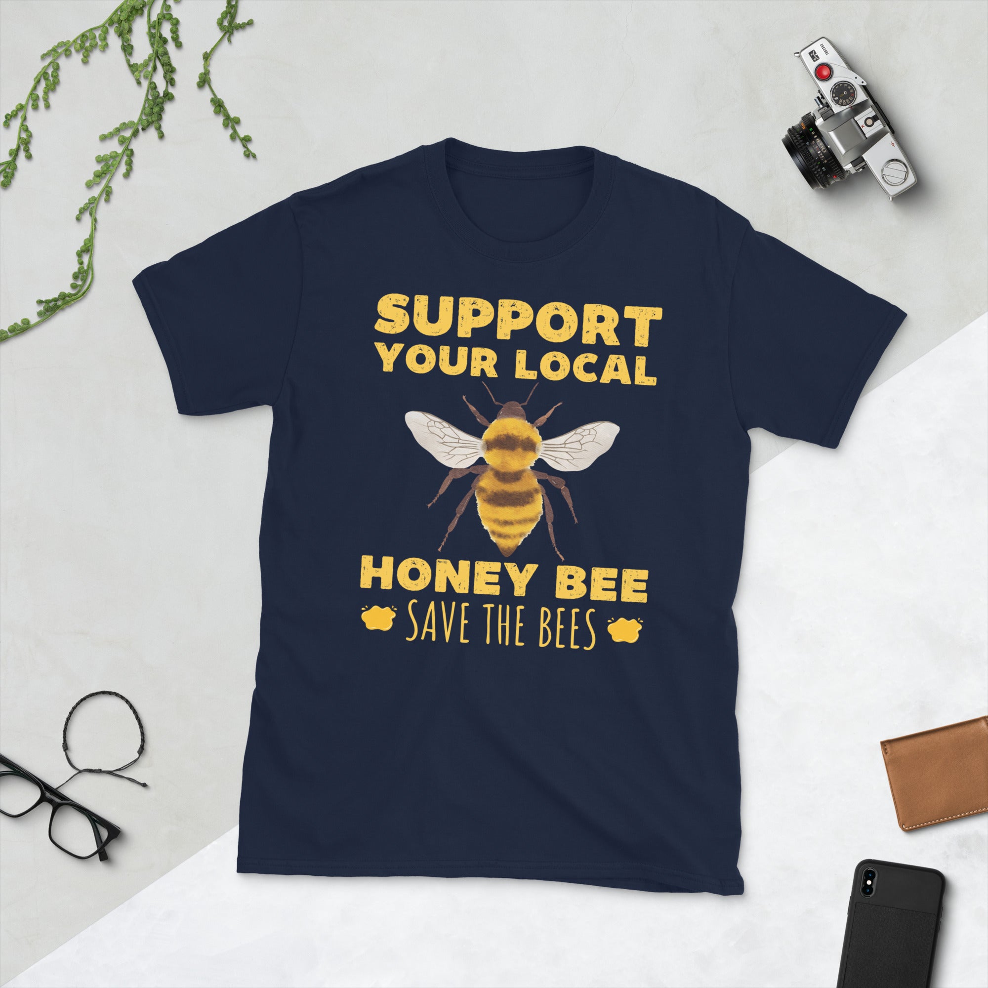 Camiseta Save the Bees, apoya a tu abeja local, camiseta de apicultura, regalo divertido de camisa de apicultor, camiseta de apicultor, camiseta de jardinero, amante de las abejas