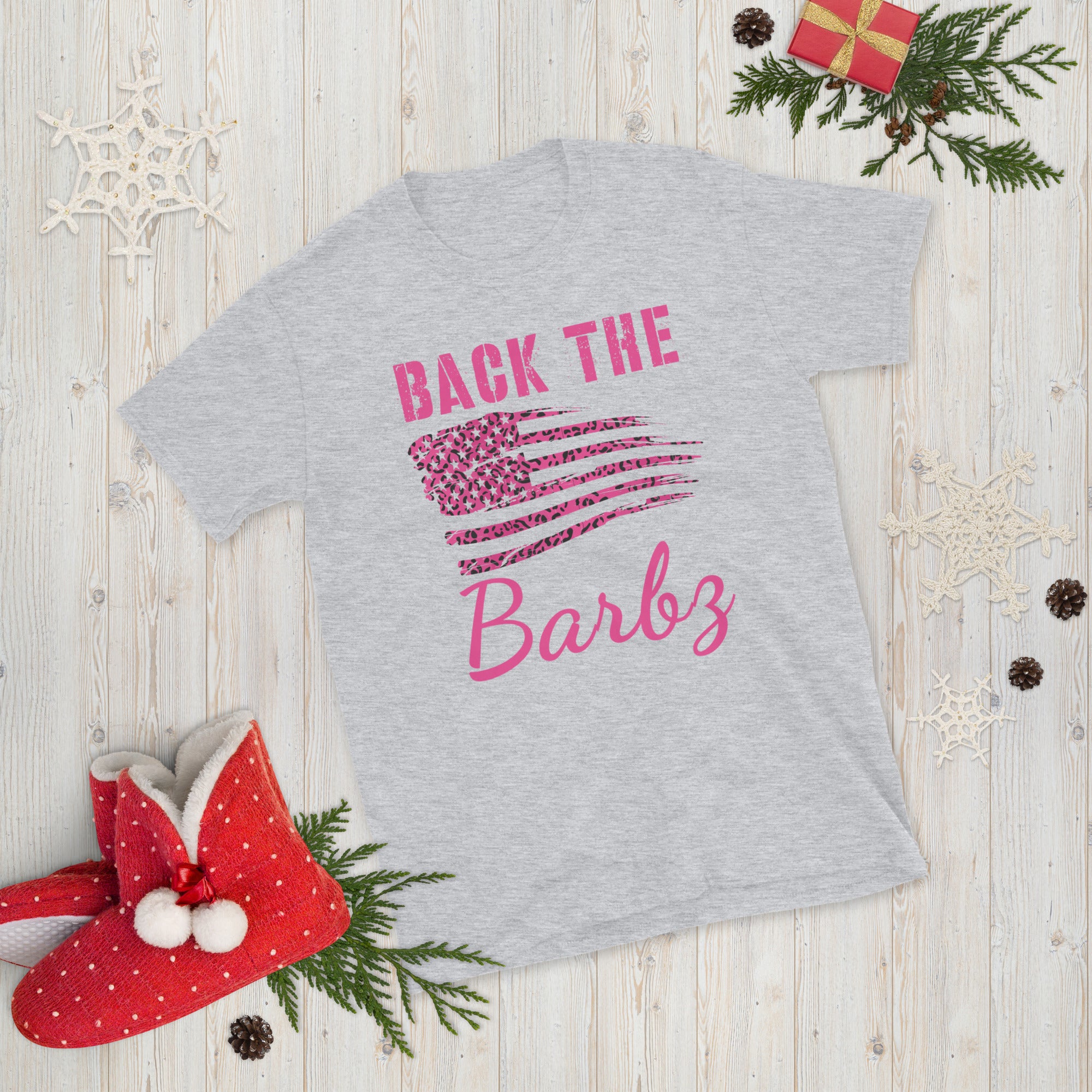 Back The Barbz Shirt, Leopard Pink US Flag - Madeinsea©