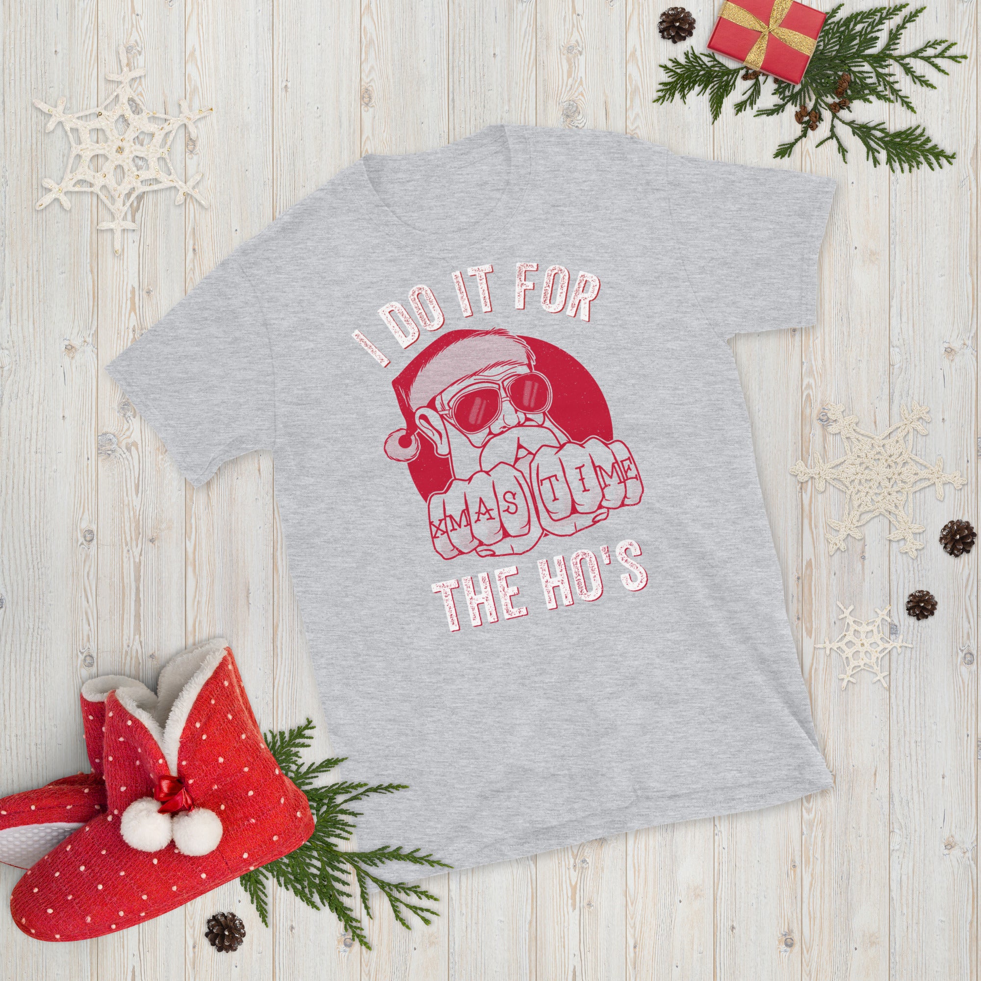 Lo hago por la camisa Hos, camisa de Navidad grosera, camisa de cara de Santa, camisa de cara de Santa, camisa de Navidad grosera, regalos de Navidad ofensivos, Navidad de broma