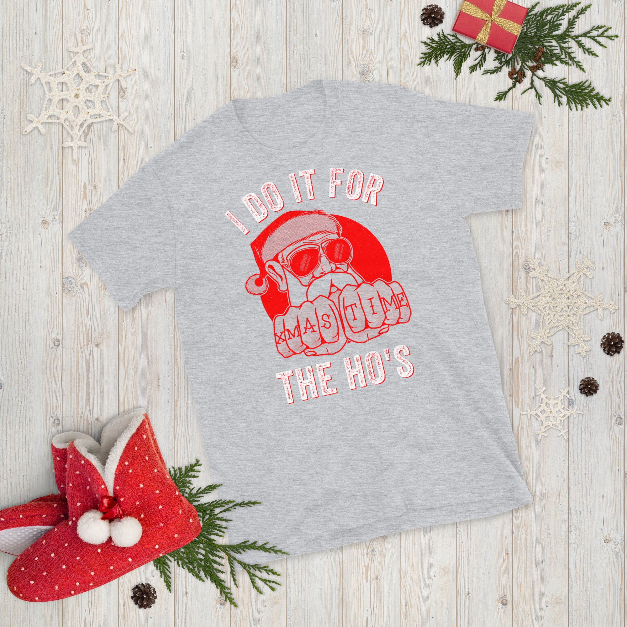 I Do It For The Hos Shirt, Unhöfliches Weihnachtsshirt, Weihnachtsmanngesichtsshirt, Unhöfliches Weihnachtsshirt, Offensiv-Weihnachtsgeschenke, Witz-Weihnachtsshirt