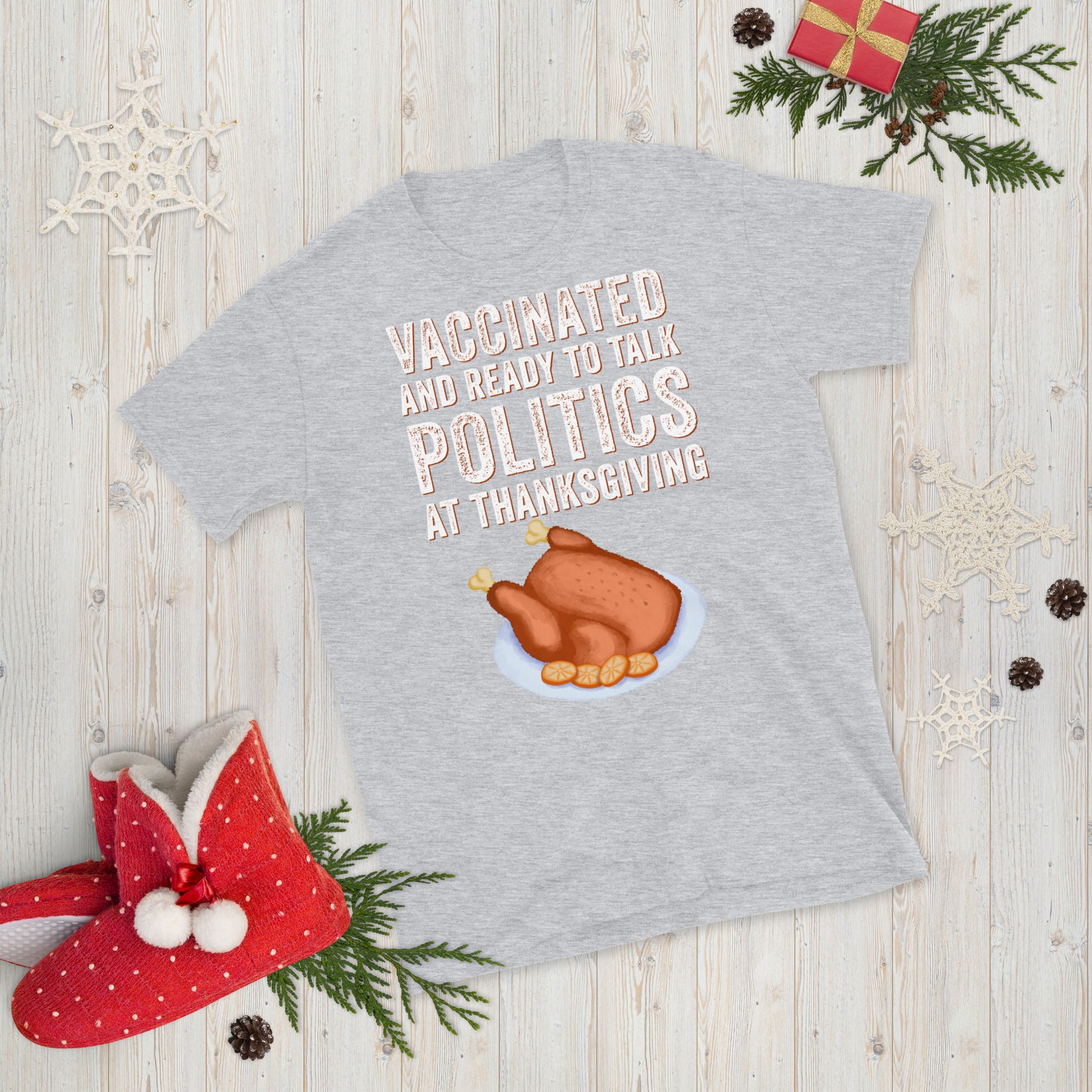 Vaccinated And Ready To Talk Politics At Thanksgiving Shirt, Thanksgiving Turkey Shirt, Thanksgiving Family Shirts, Funny Thanksgiving Shirt - Madeinsea©