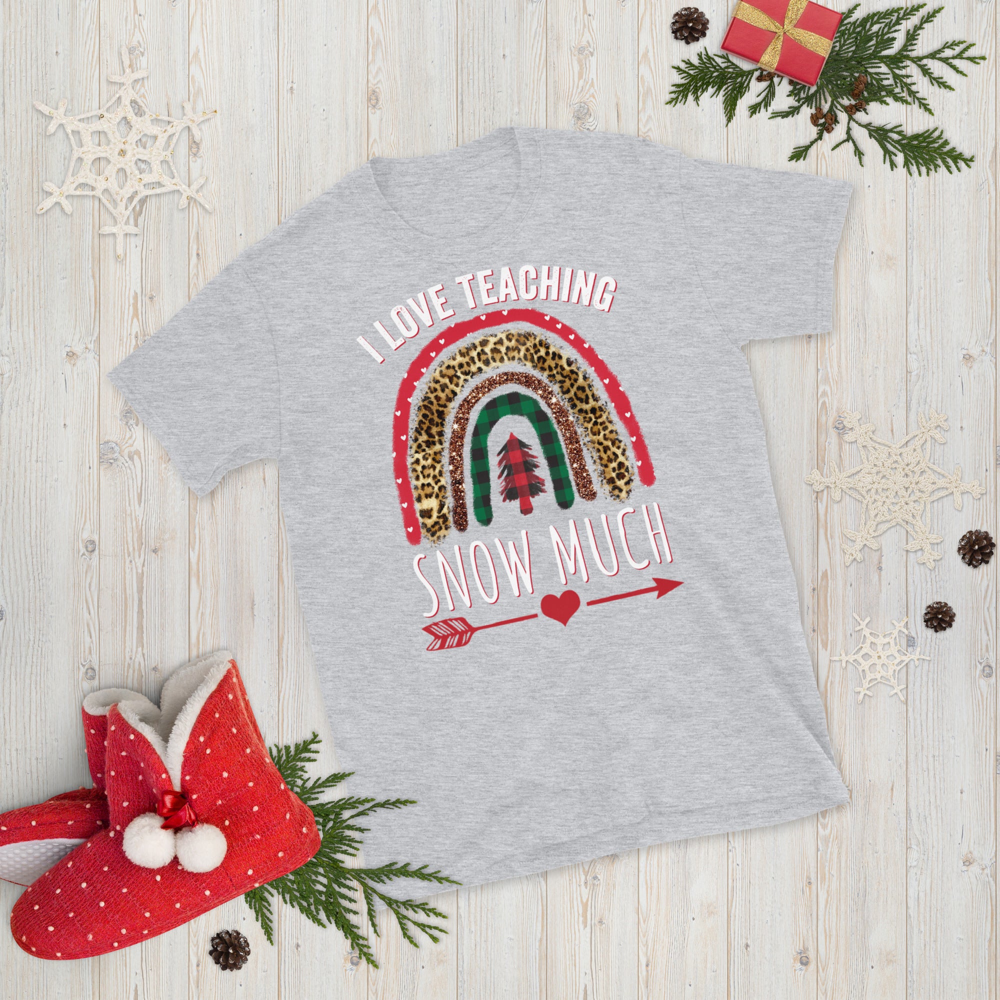 J'aime beaucoup enseigner la neige, chemise d'hiver amusante pour les enseignants, cadeau de Noël pour enseignant, chemise de Noël pour enseignant, chemise de jour de neige, cadeaux de Noël