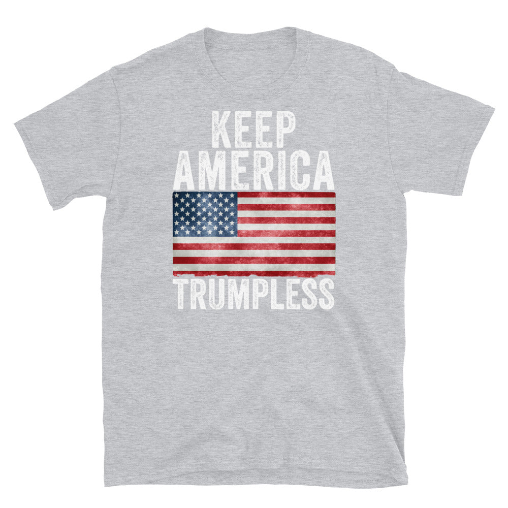 Keep America Trumpless Shirt, Keep America Trumpless US Flag T Shirt, Anti Trump Shirt, Vintage Distressed American Flag T Shirt - Madeinsea©