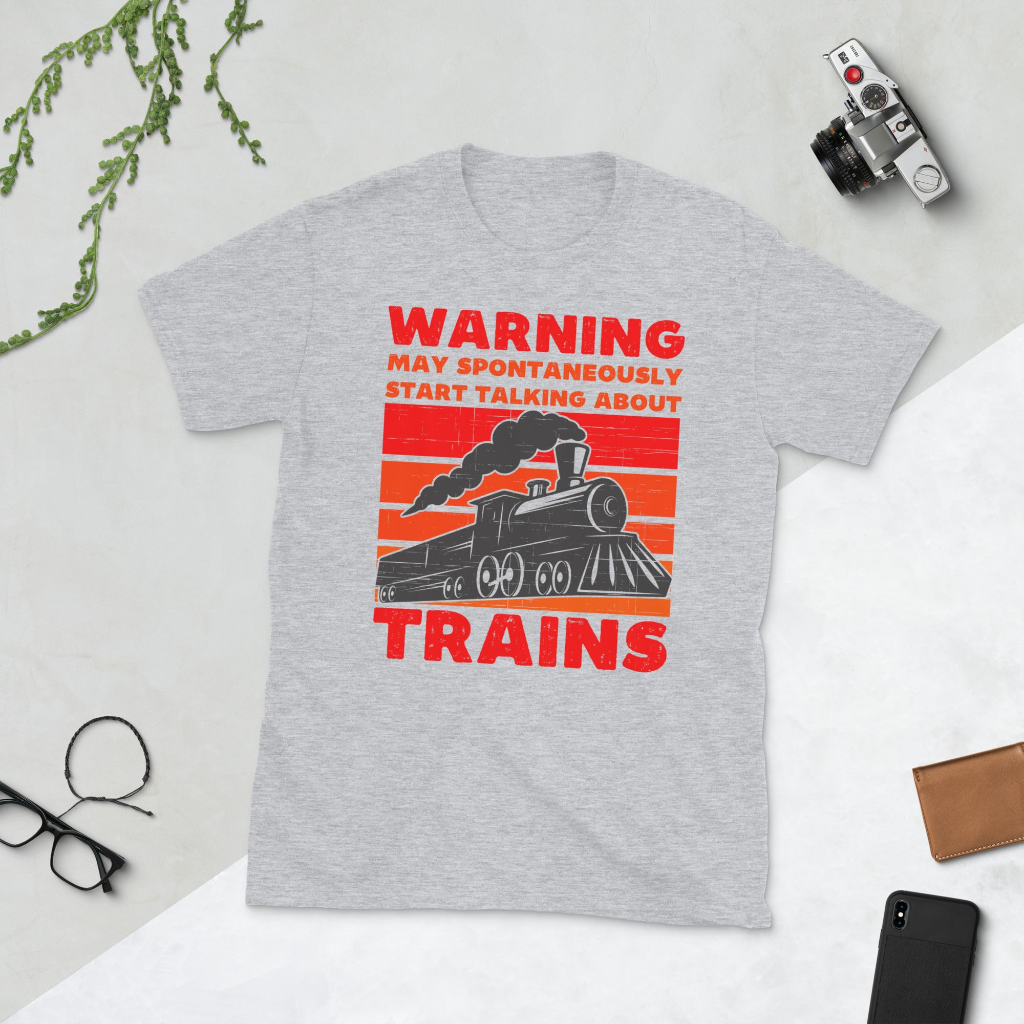 Achtung: Kann spontan anfangen, über Züge zu reden, Lokführer-Shirt, Lokführer-Geschenk, Eisenbahn-T-Shirt, Vintage-Zug-T-Shirt