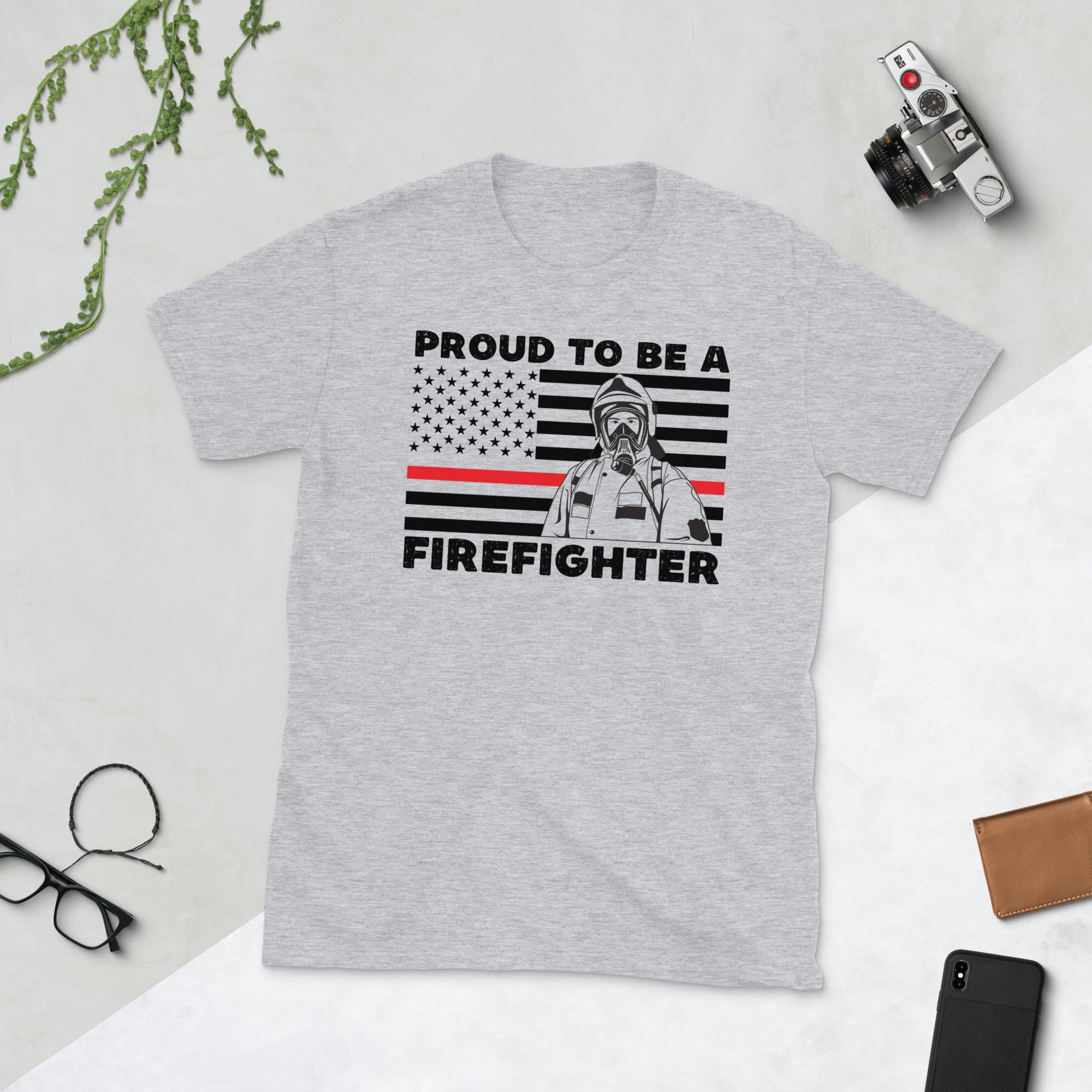 Firefighter Shirt, Proud To Be A Firefighter, American Flag, Thin Red Line Tshirt, Fireman Gifts, American Firefighter Patriotic Tee - Madeinsea©