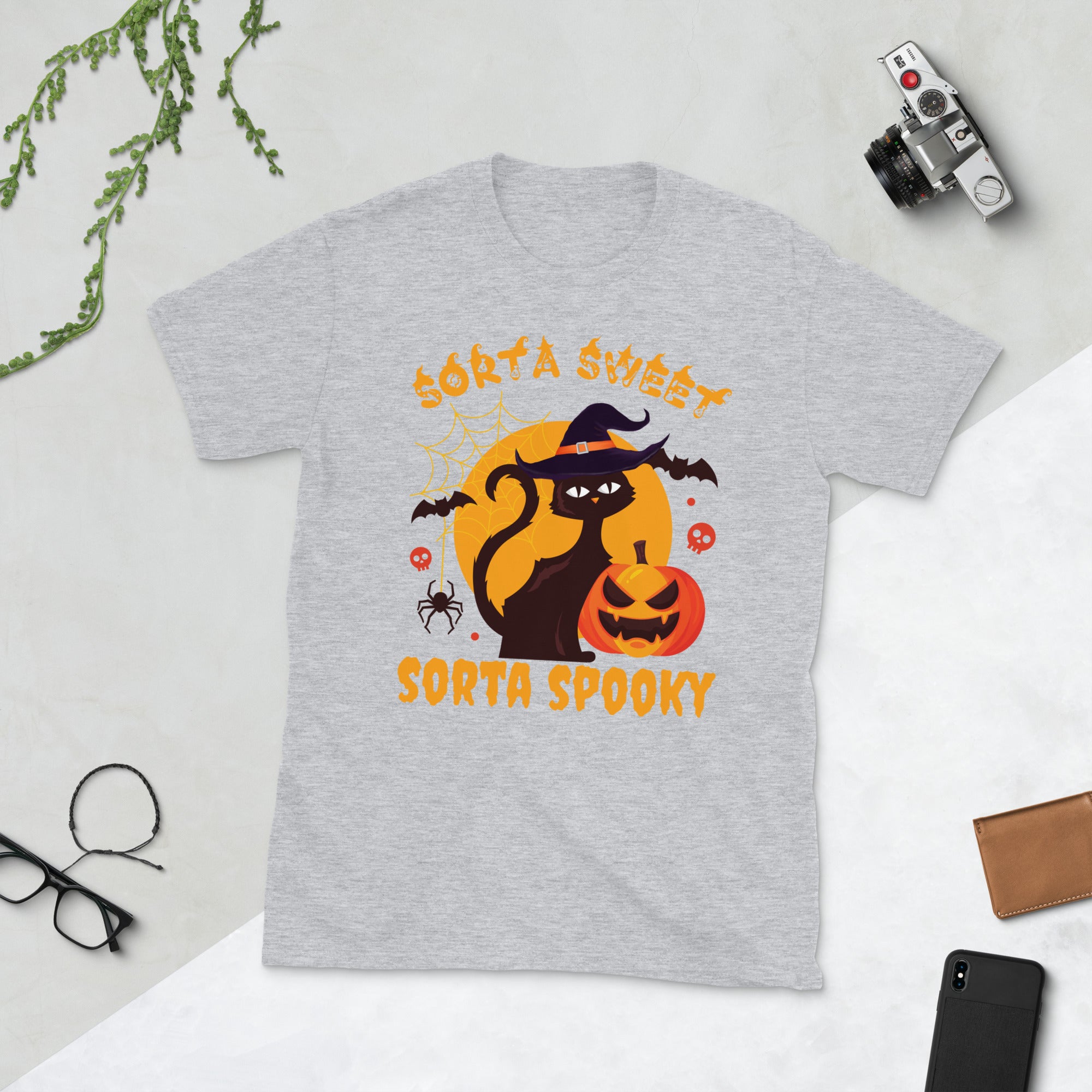 Sorta Sweet Sorta Spooky, Funny Witch Cat Halloween Costume Shirt, Pumpkin Cat Shirt, Spooky Season Shirt, Funny Halloween Cat Lover Gifts - Madeinsea©
