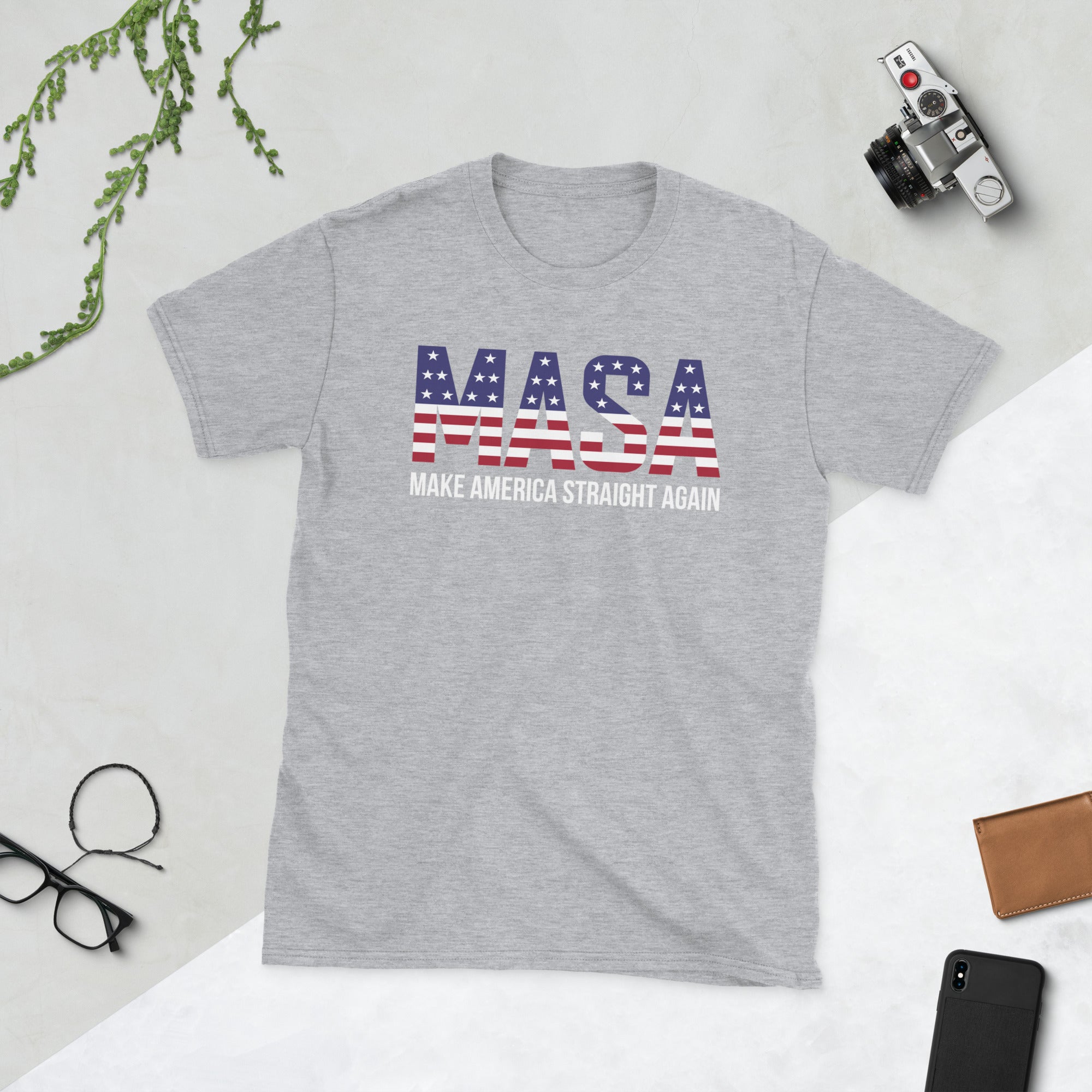 MASA Make America Straight Again, Republican Shirt, Patriotic Gifts, Dad Tshirt, US American Flag Tee, Funny Trump T shirt, 4th Of July Tee - Madeinsea©