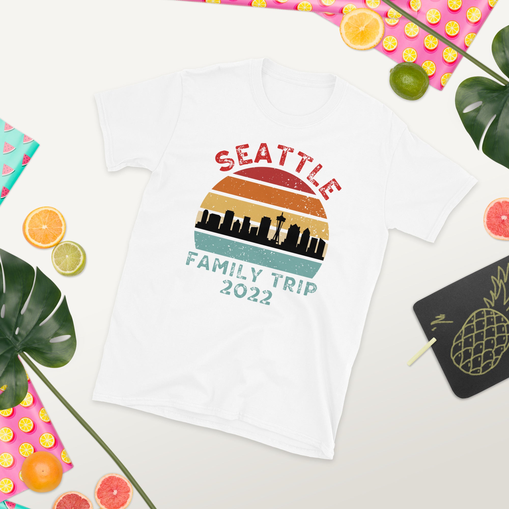 Seattle Family Trip 2022 Shirt, Retro Vintage Seattle Skyline, Seattle Summer Vacation Tshirt, Matching Family Shirts, Washington State Gift