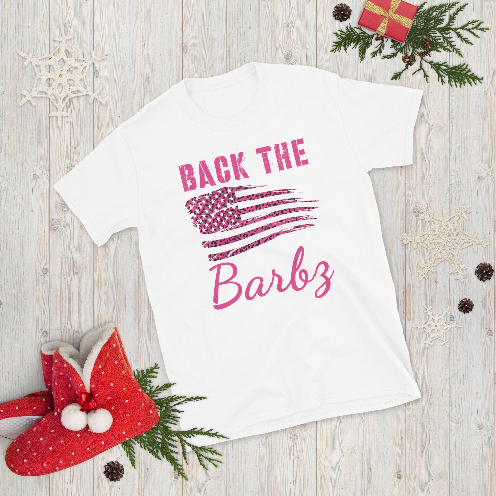 Back The Barbz Shirt, Leopard Pink US Flag - Madeinsea©