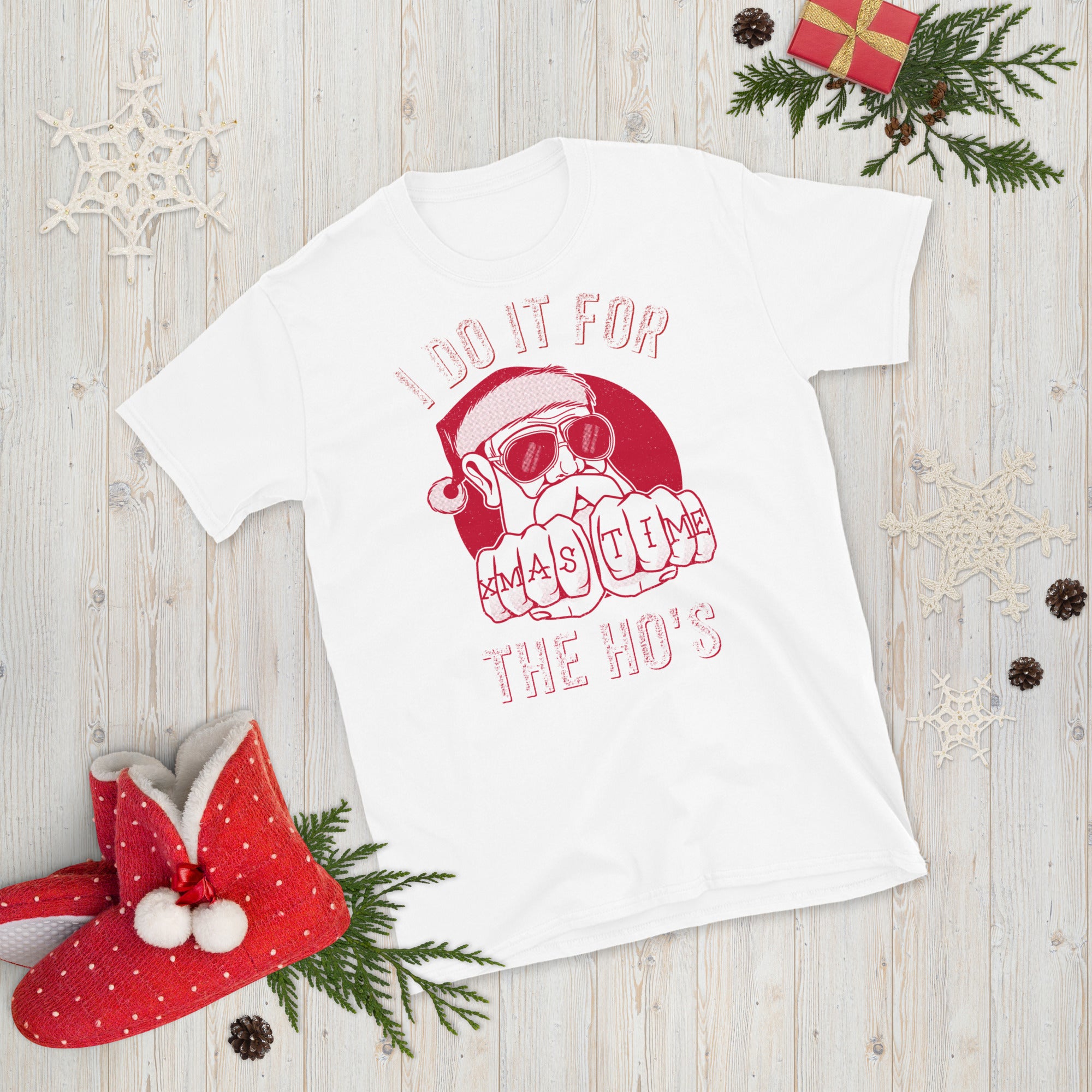 Lo hago por la camisa Hos, camisa de Navidad grosera, camisa de cara de Santa, camisa de cara de Santa, camisa de Navidad grosera, regalos de Navidad ofensivos, Navidad de broma