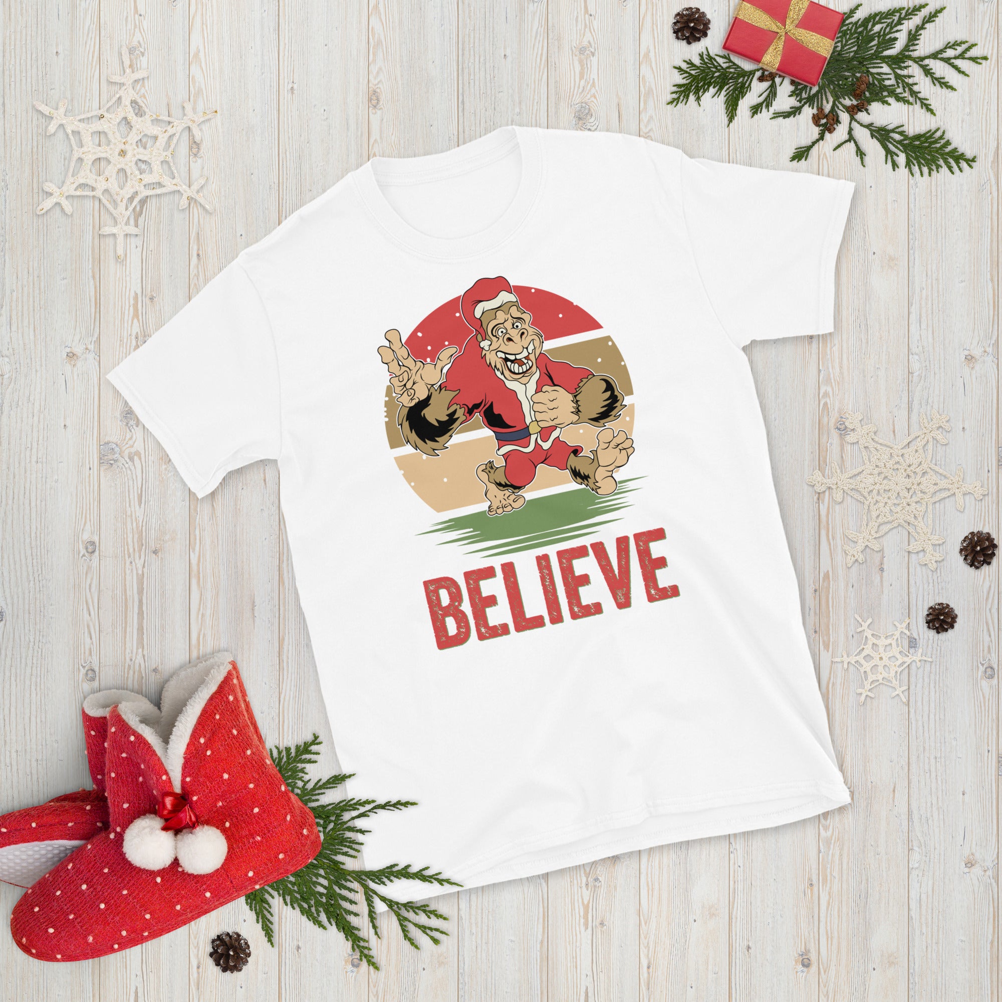 Believe Bigfoot Shirt, Christmas Shirt, Christmas Bigfoot Shirt, Sasquatch Santa Shirt, Bigfoot Xmas T Shirt, Bigfoot Lover Christmas Gift - Madeinsea©