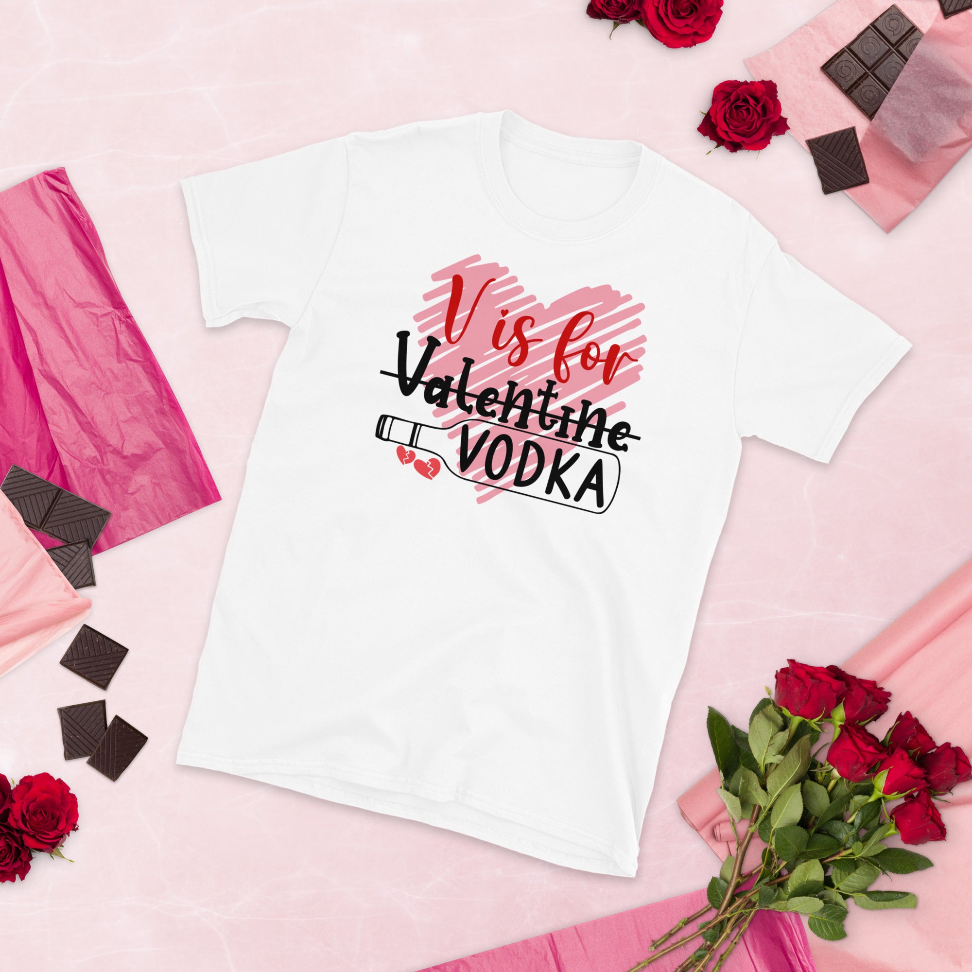 Vodka Valentines Day Shirt, V Is For Vodka Shirt, Vodka Lover TShirt, Funny Valentine&#39;s Day Shirt, Funny Valentine Tee, Gifts For Him - Madeinsea©