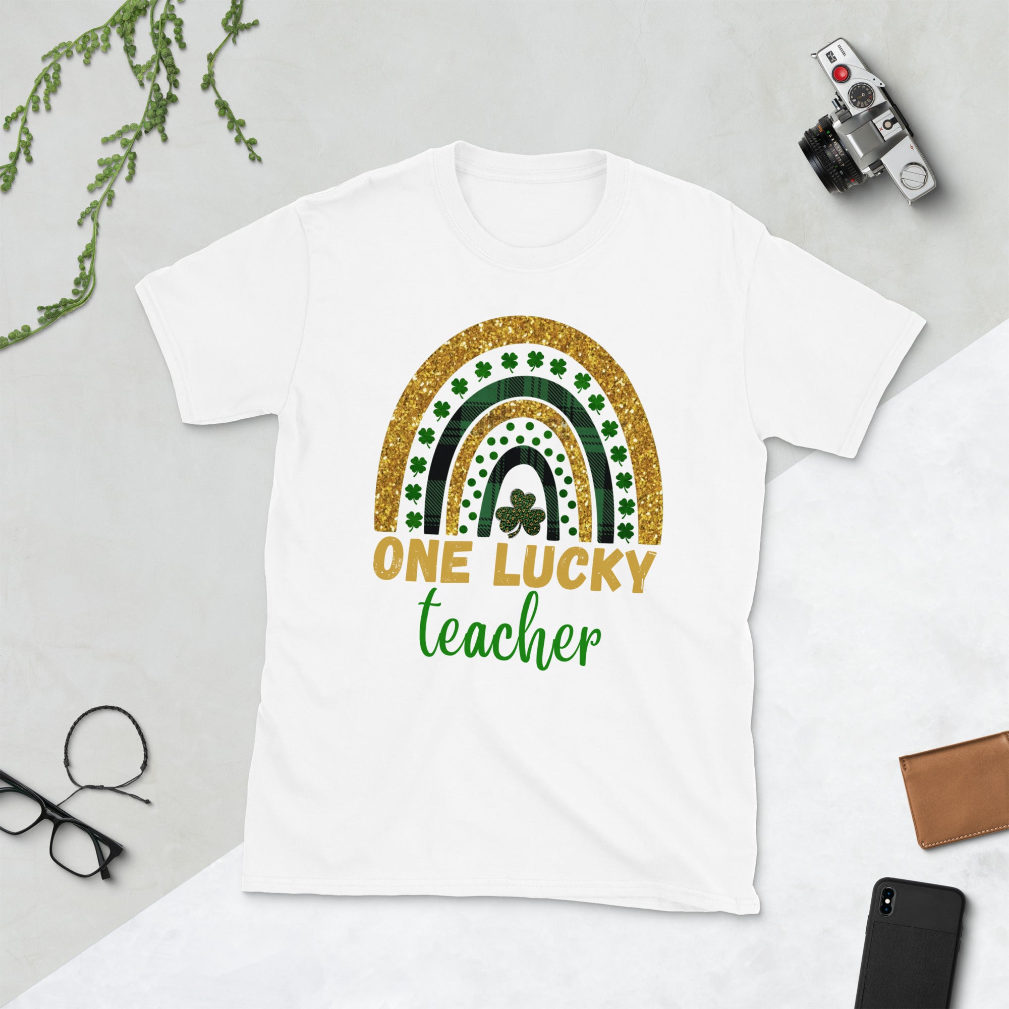 One Lucky Teacher Rainbow Shirt, St Patricks Day Teacher Shirt, Shamrock TShirt, Saint Patricks Gifts for Teachers, Lucky Teacher Shirt - Madeinsea©