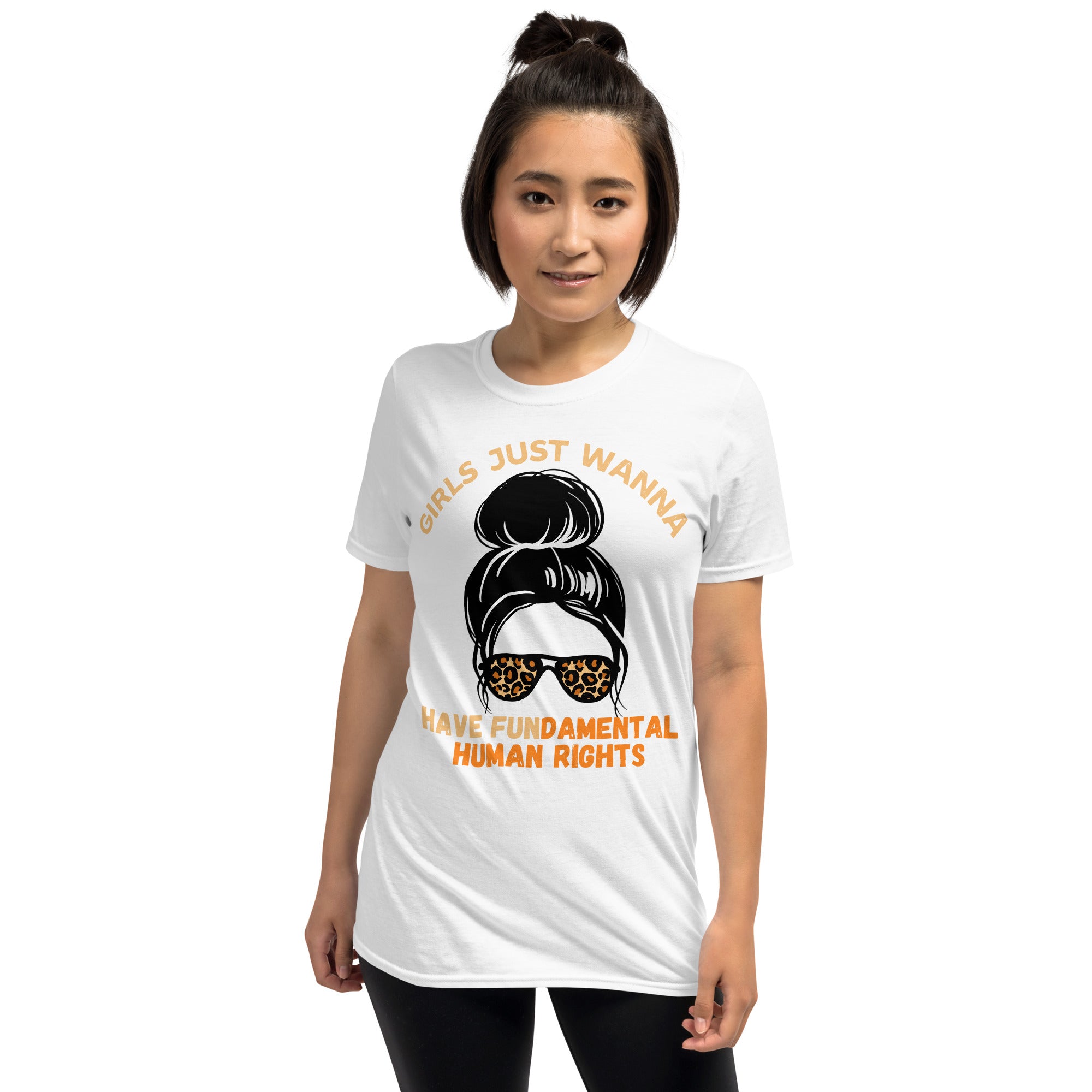 Girls Just Wanna Have Fundamental Human Rights T-Shirt, Pro Choice Feminist Gifts, Messy Buns Leopard Print, Womens Rights, Roe V Wade Retro - Madeinsea©