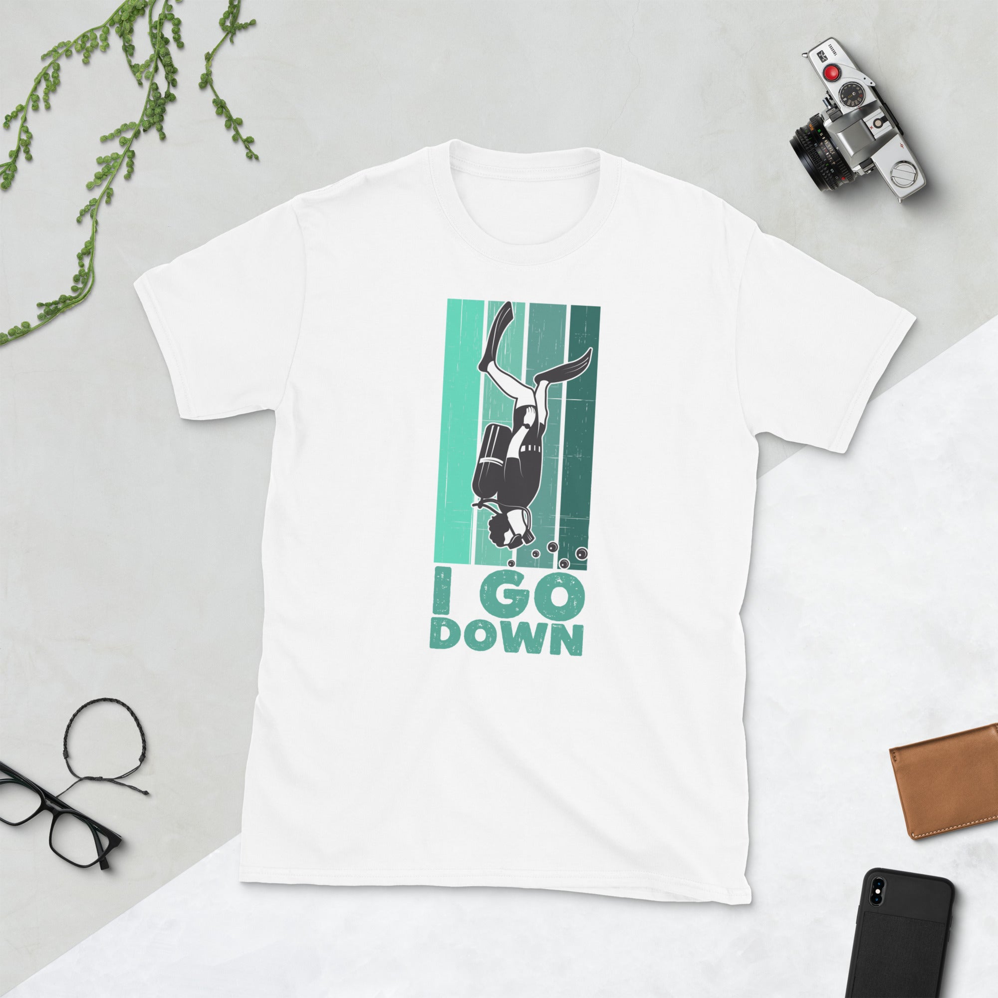 I Go Down, Funny Scuba Diving Shirt, Freediving Tee, Vintage Scuba Diver Tshirt, Funny Gifts for Divers, Deep Sea Diver, Snorkeling Shirt