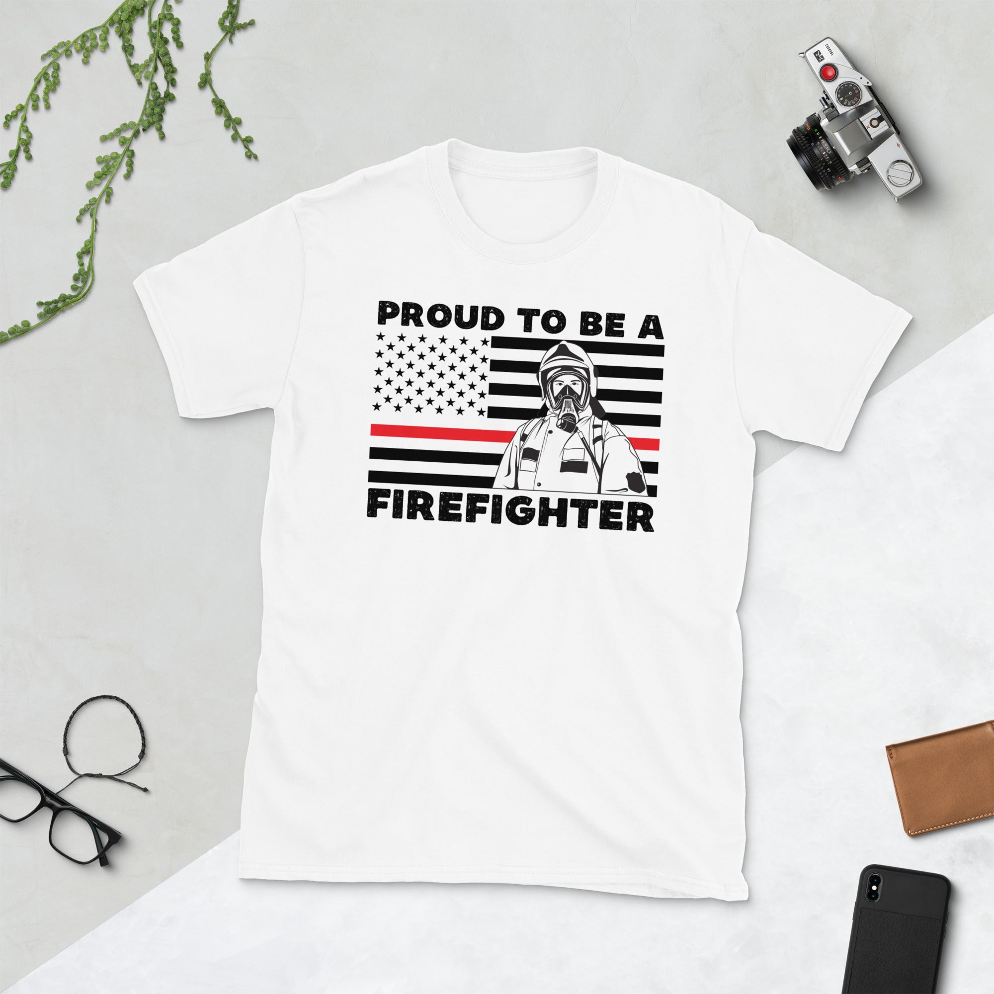 Firefighter Shirt, Proud To Be A Firefighter, American Flag, Thin Red Line Tshirt, Fireman Gifts, American Firefighter Patriotic Tee - Madeinsea©