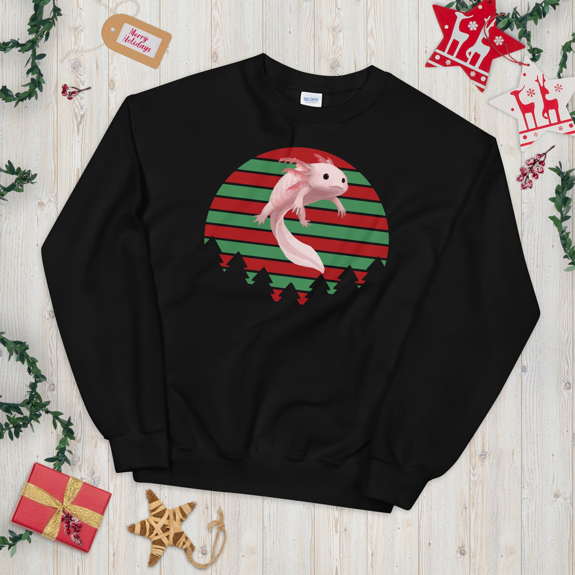 Axolotl Christmas Sweatshirt, Axolotl Ugly Christmas Sweatshirt, Santa Axolotl Sweatshirt, Axolotl Ugly Sweatshirt, Axolotl Xmas Gift - Madeinsea©