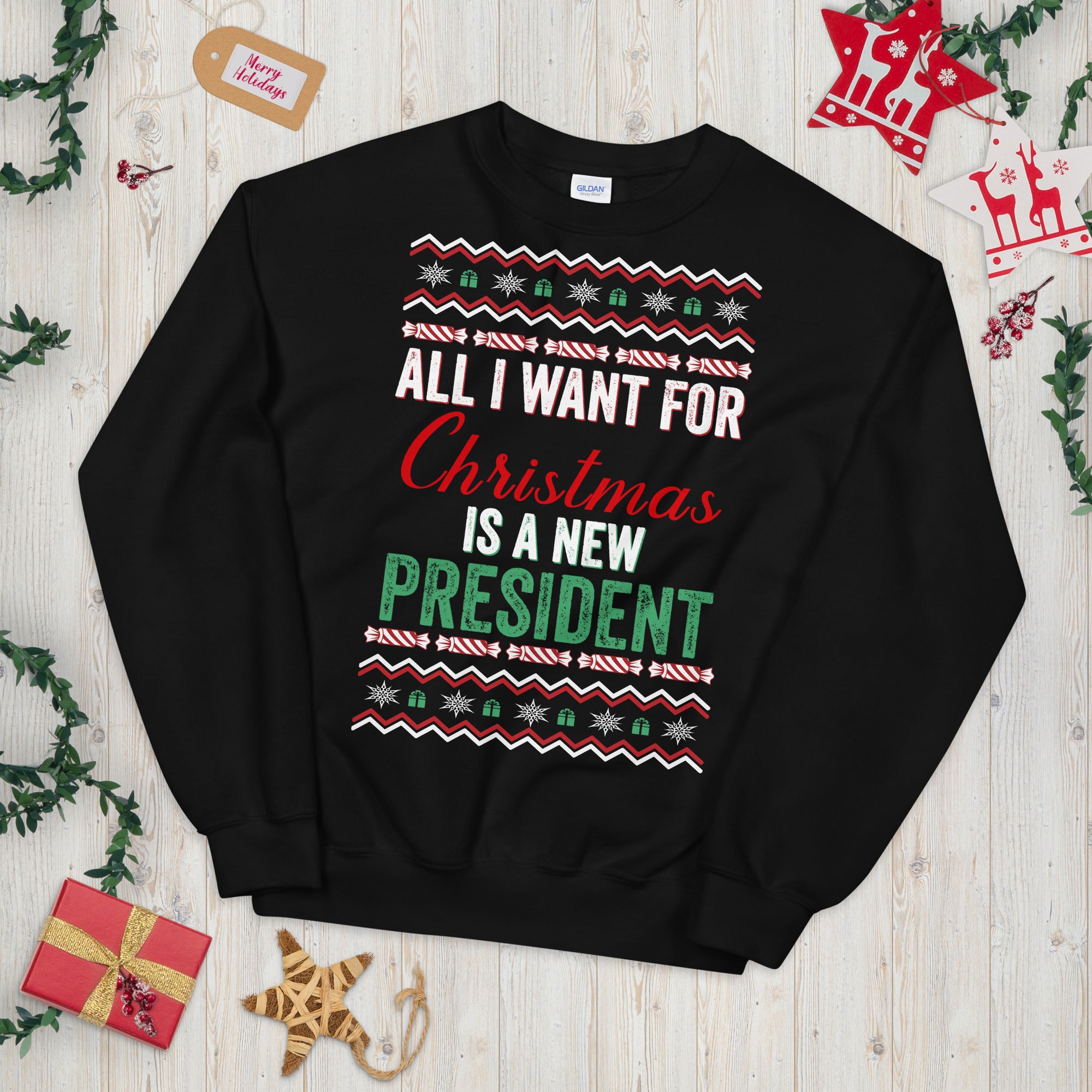 All I Want For Christmas Is A New President, FJB Christmas Sweatshirt, Anti Biden Christmas Sweatshirt, Conservative Sweatshirt, FJB Sweater