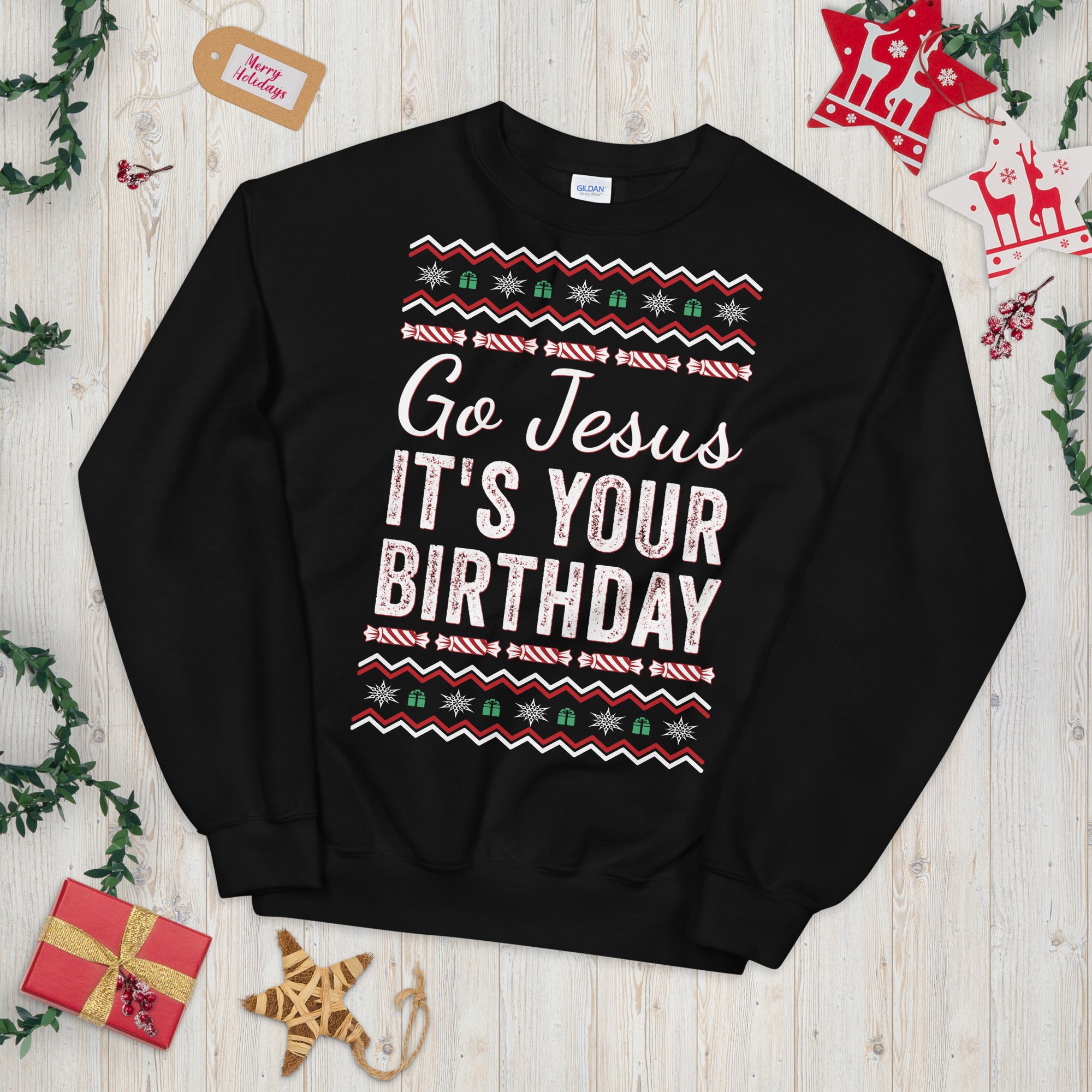 Go Jesus It es Your Birthday Weihnachtspullover, Go Jesus Sweatshirt, Jesus Geburtstagspullover, Urlaubspullover, Hässlicher Weihnachtspullover