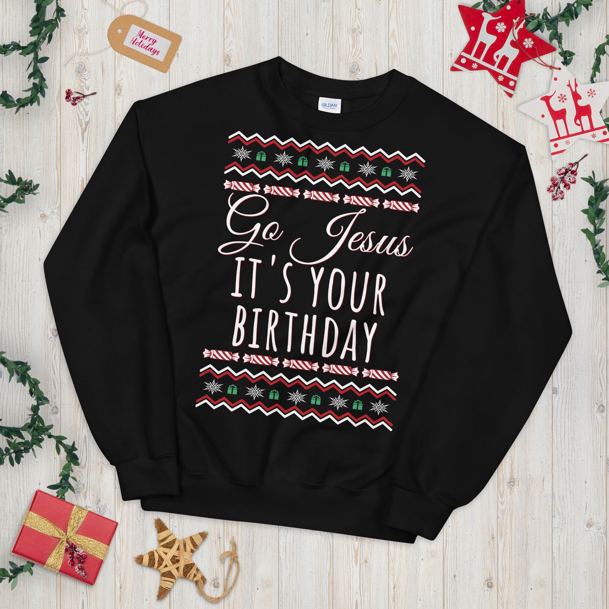 Go Jesus It&#39;s Your Birthday Christmas Sweatshirt, Go Jesus Sweatshirt, Jesus Birthday Sweater, Holiday Sweatshirt, Ugly Christmas Sweater - Madeinsea©