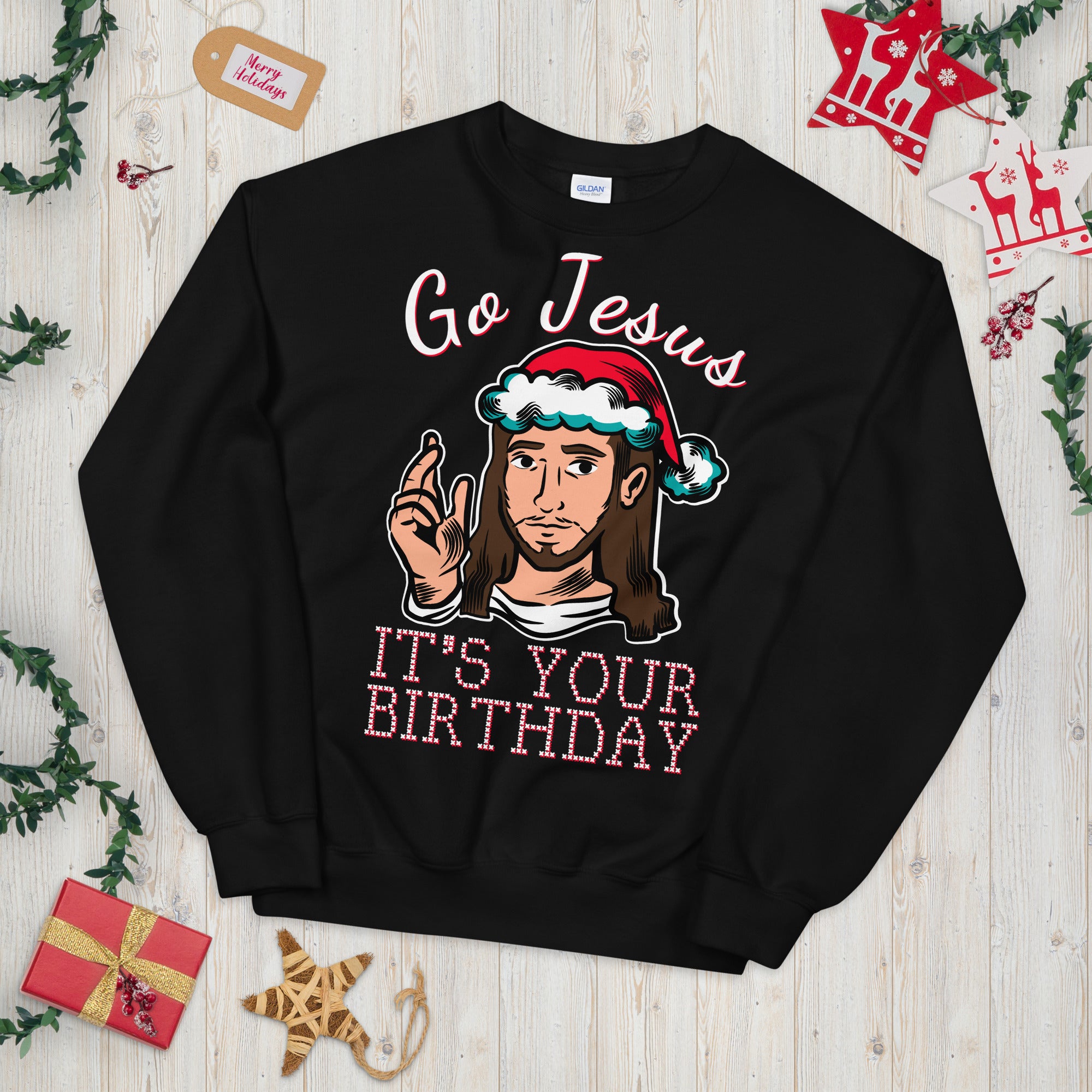 Go Jesus It&#39;s Your Birthday Christmas Sweatshirt, Go Jesus Sweatshirt, Jesus Birthday Sweater, Holiday Sweatshirt, Ugly Christmas Sweater - Madeinsea©