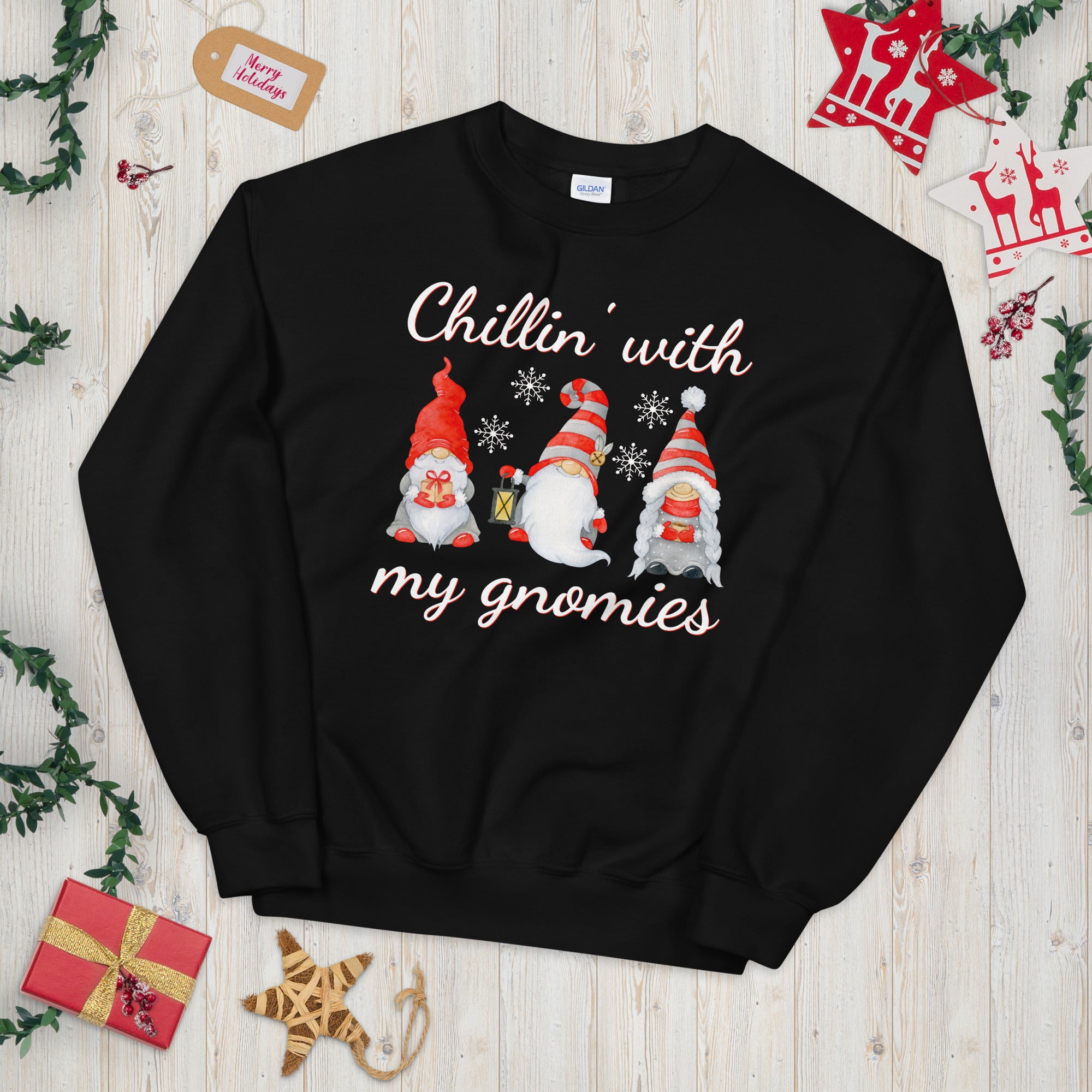 Chillin With My Gnomies Sweatshirt, Funny Chilling Gnomes Sweatshirt, Gnomes Christmas Sweater, Gnome Shirt, Cute Gnome Sweater, Cute Gnomes - Madeinsea©