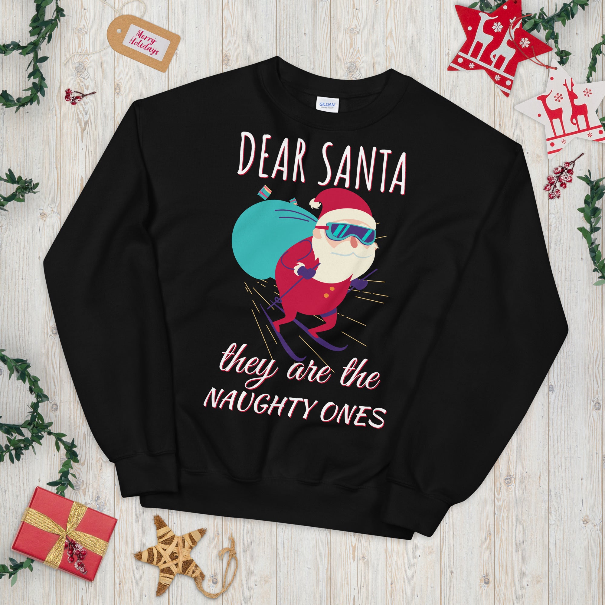 Dear Santa They&#39;re The Naughty Ones Sweatshirt, Funny Christmas Sweater, Funny Santa Sweater, Naughty Christmas, Christmas Family Outfits - Madeinsea©