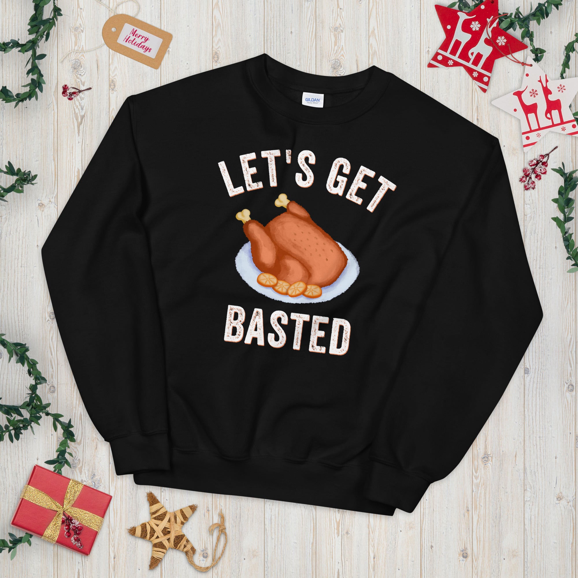 Let&#39;s Get Basted Sweatshirt, Thanksgiving Sweatshirt, Mom Thanksgiving, Family Thanksgiving Sweater, Funny Thanksgiving Gift Sweater - Madeinsea©