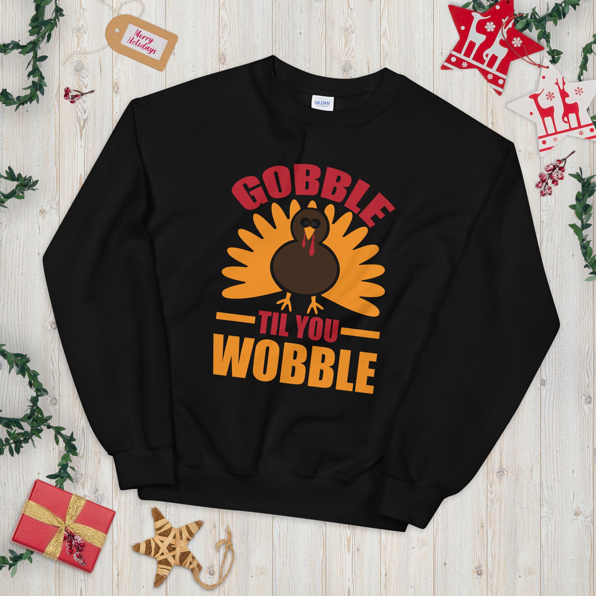 Gobble Til You Wobble Sweatshirt, Turkey Sweatshirt, Thanksgiving Sweater, Funny Thanksgiving Dinner Sweatshirt, Thanksgiving Outfit - Madeinsea©