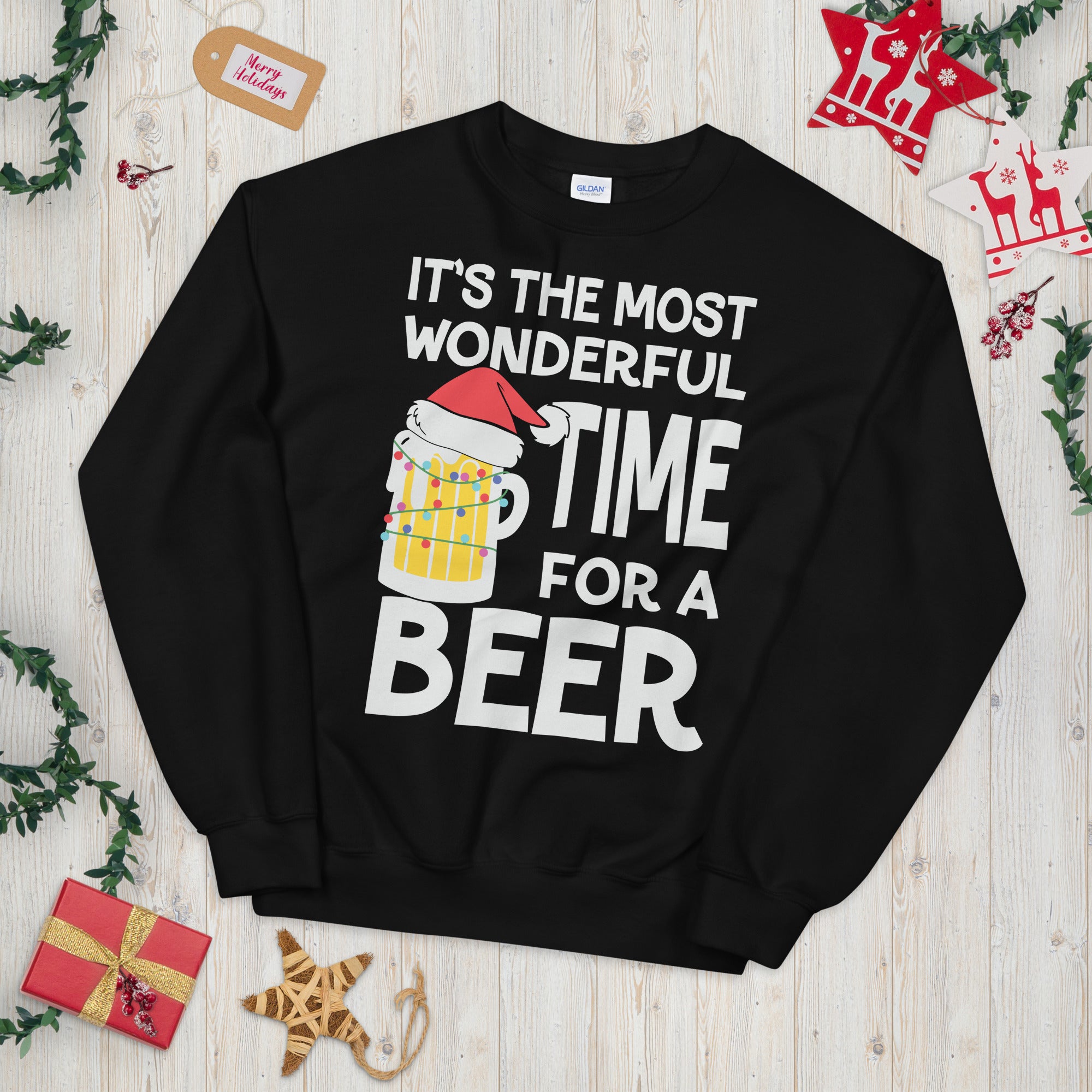 It&#39;s the Most Wonderful Time For a Beer, Funny Beer Sweatshirt, Ugly Christmas Sweater, Husband Christmas Shirt, Christmas Beer Sweater - Madeinsea©