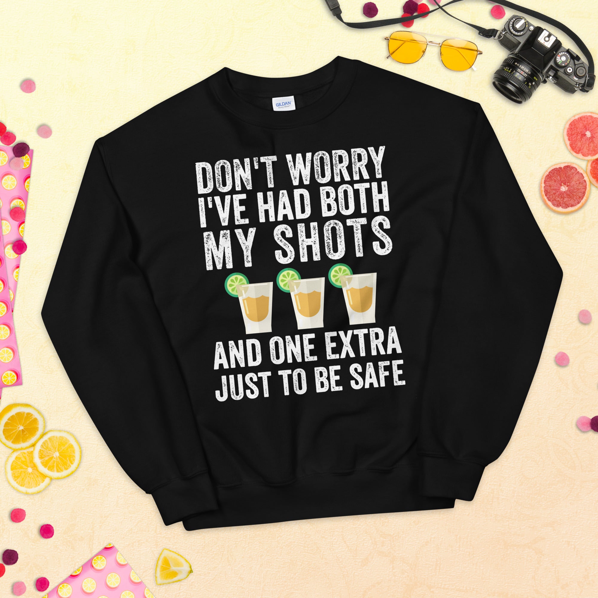 Don&#39;t Worry I&#39;ve Had Both My Shots Sweater Funny Tequila Vintage Shirt, Booster shot, Third shot, Extra shot, Funny Vaccination Tequila Shot - Madeinsea©