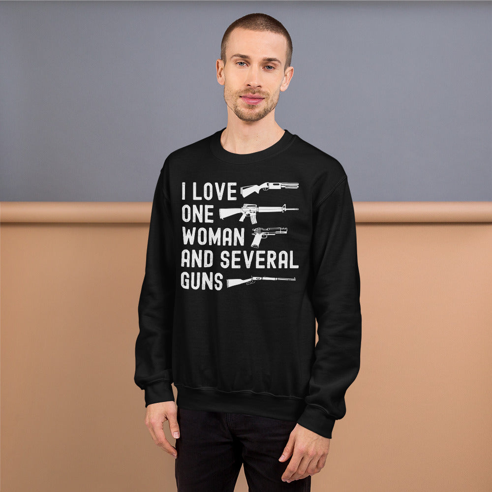 I Love One Woman & Several Guns, Funny Pro Guns Sweatshirt, 2nd Amendment Sweater, 2A Shirt, Gun Rights Sweater, Funny Republican Gifts - Madeinsea©