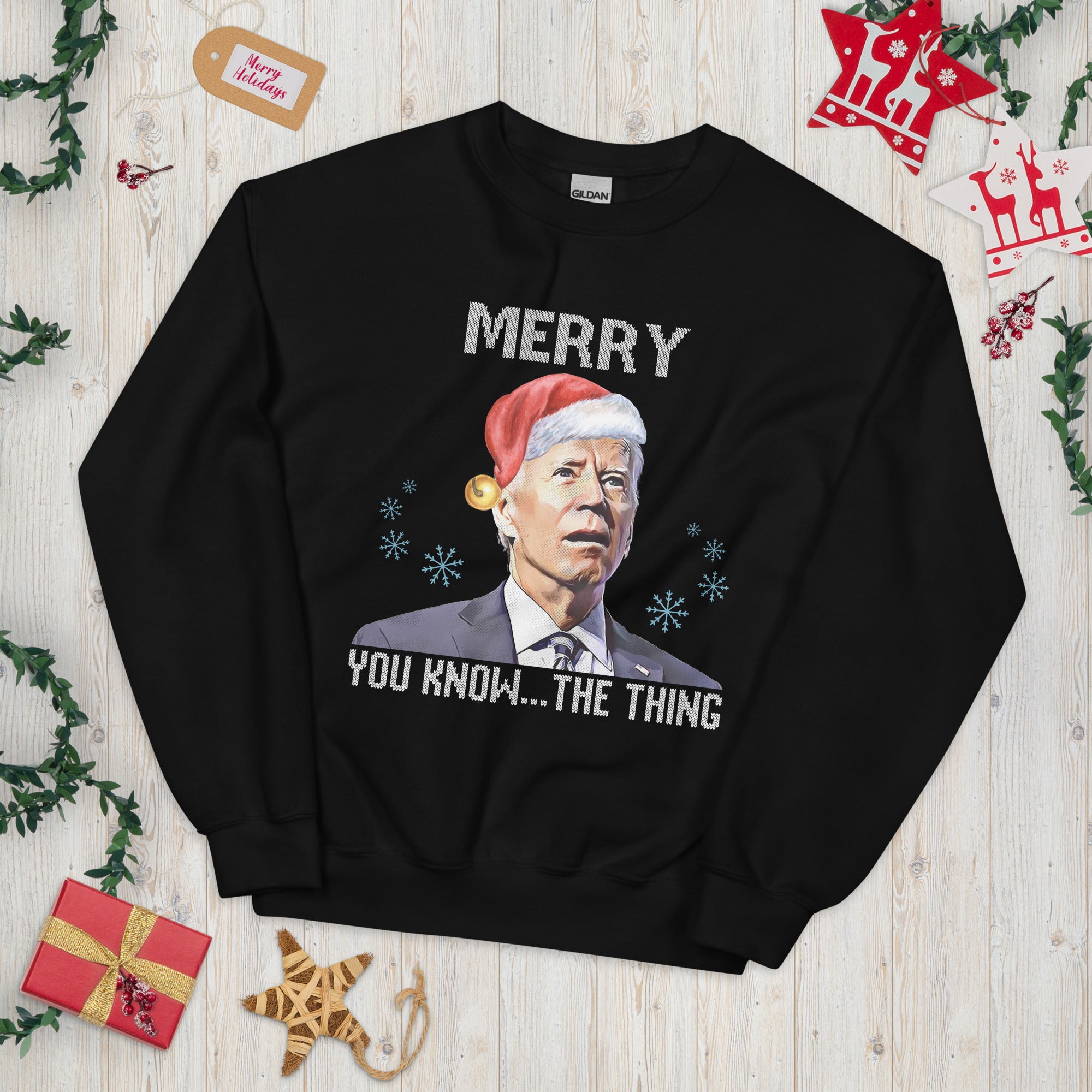 Merry You Know The Thing, Christmas Biden Sweatshirt, Funny Confused Biden Xmas Shirt, Santa Joe Biden Sweater Republican Gift, FJB Crewneck - Madeinsea©