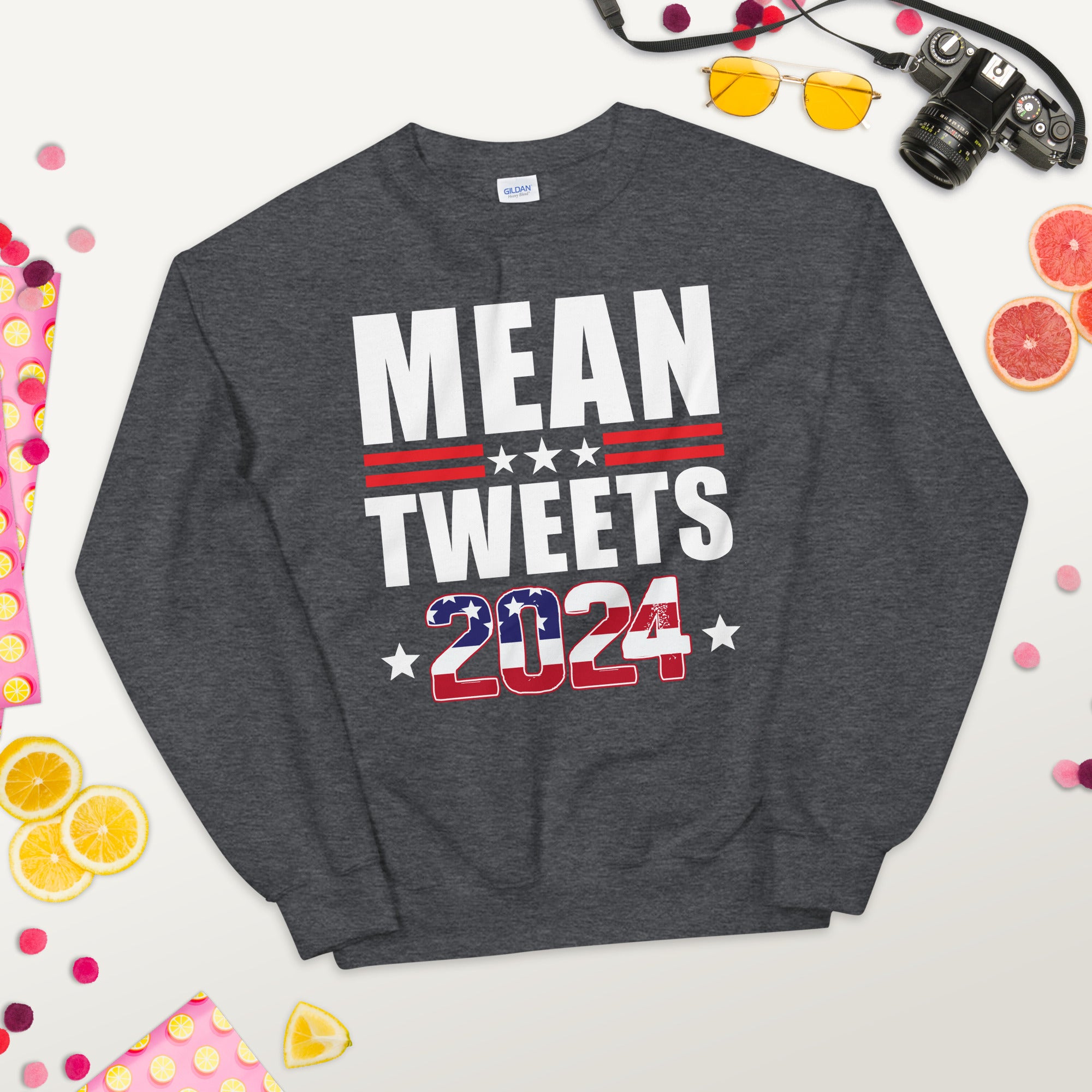 Mean Tweets 2024, Trump Sweater, Republican Sweatshirt, Anti Biden Shirt, Donald Trump 2024, Republican Gifts, Patriotic Sweater, USA Flag