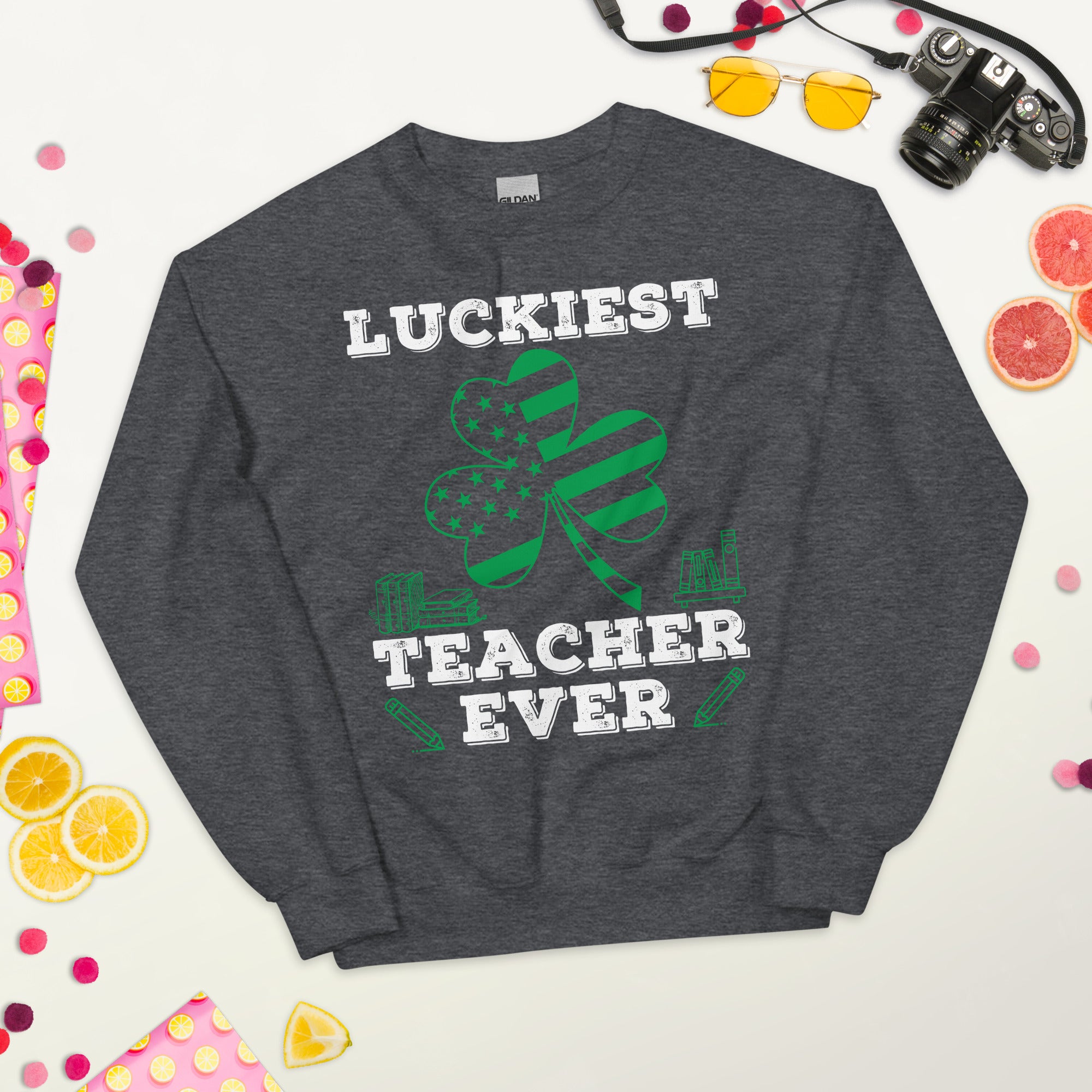 Luckiest Teacher Ever Sweatshirt, St Patricks Day Teacher Sweater, St Pattys Day Gifts for Teachers, Irish Teacher Shirt, Lucky Teacher Gift - Madeinsea©