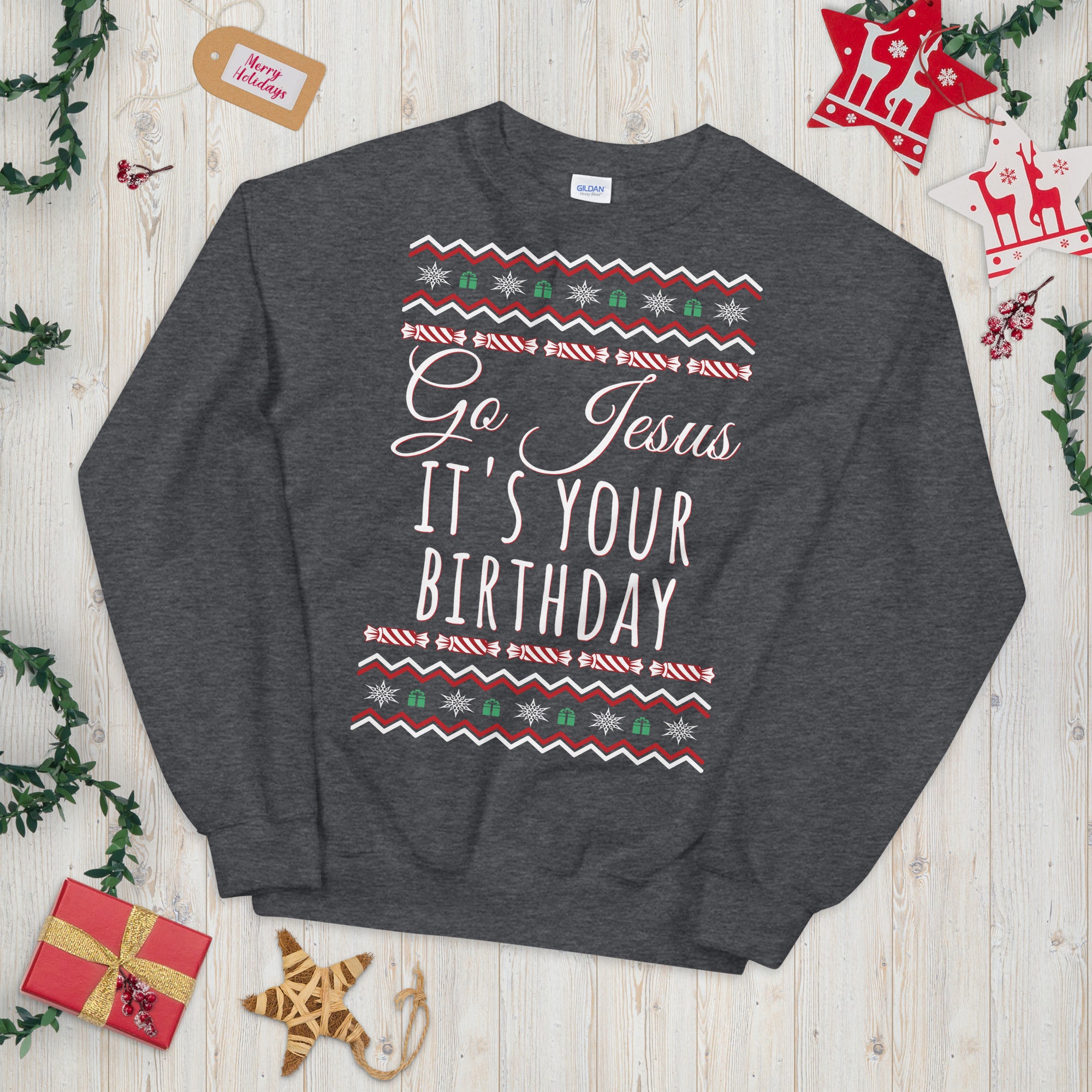 Go Jesus It&#39;s Your Birthday Christmas Sweatshirt, Go Jesus Sweatshirt, Jesus Birthday Sweater, Holiday Sweatshirt, Ugly Christmas Sweater - Madeinsea©