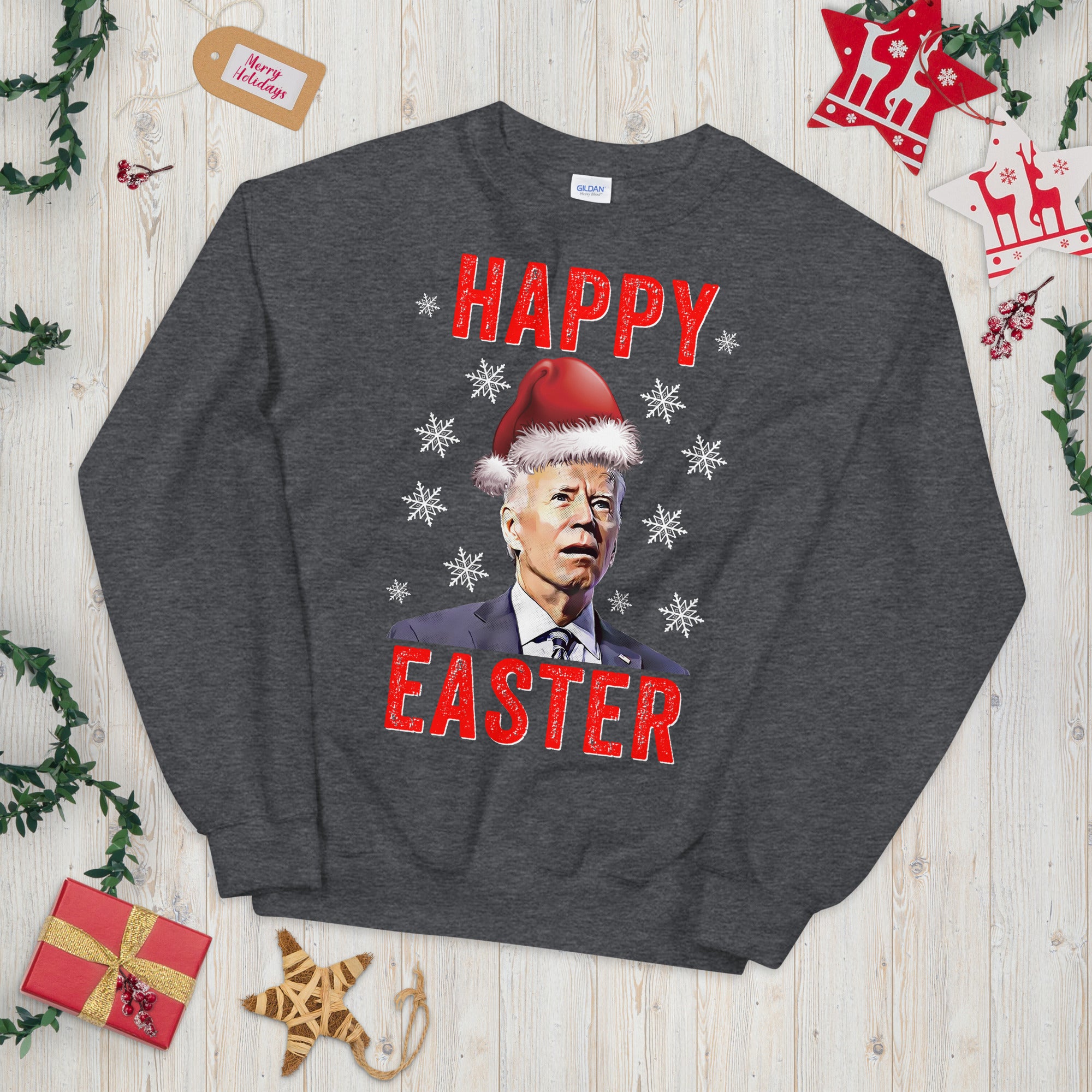 Suéter de Navidad feo, sudadera de Navidad, suéter de Navidad de Biden, suéter FJB, suéter de Navidad de Pascua feliz confuso, regalo de Navidad republicano