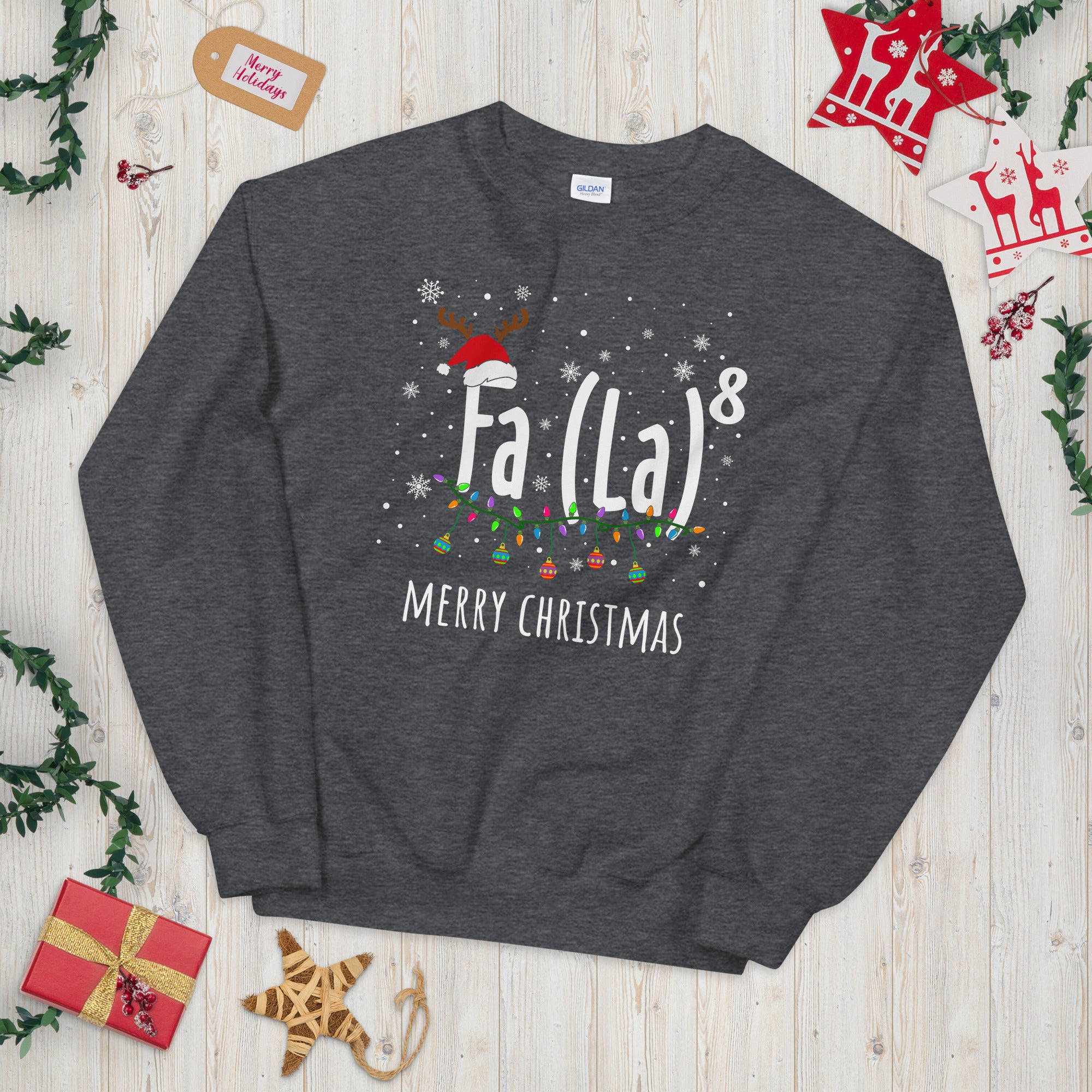 Math Teacher Christmas Sweatshirt, Fa La Funny Math Sweater, Fa La 8, Christmas Teacher Gift, Xmas Math Teacher Sweater, Holiday Apparel - Madeinsea©