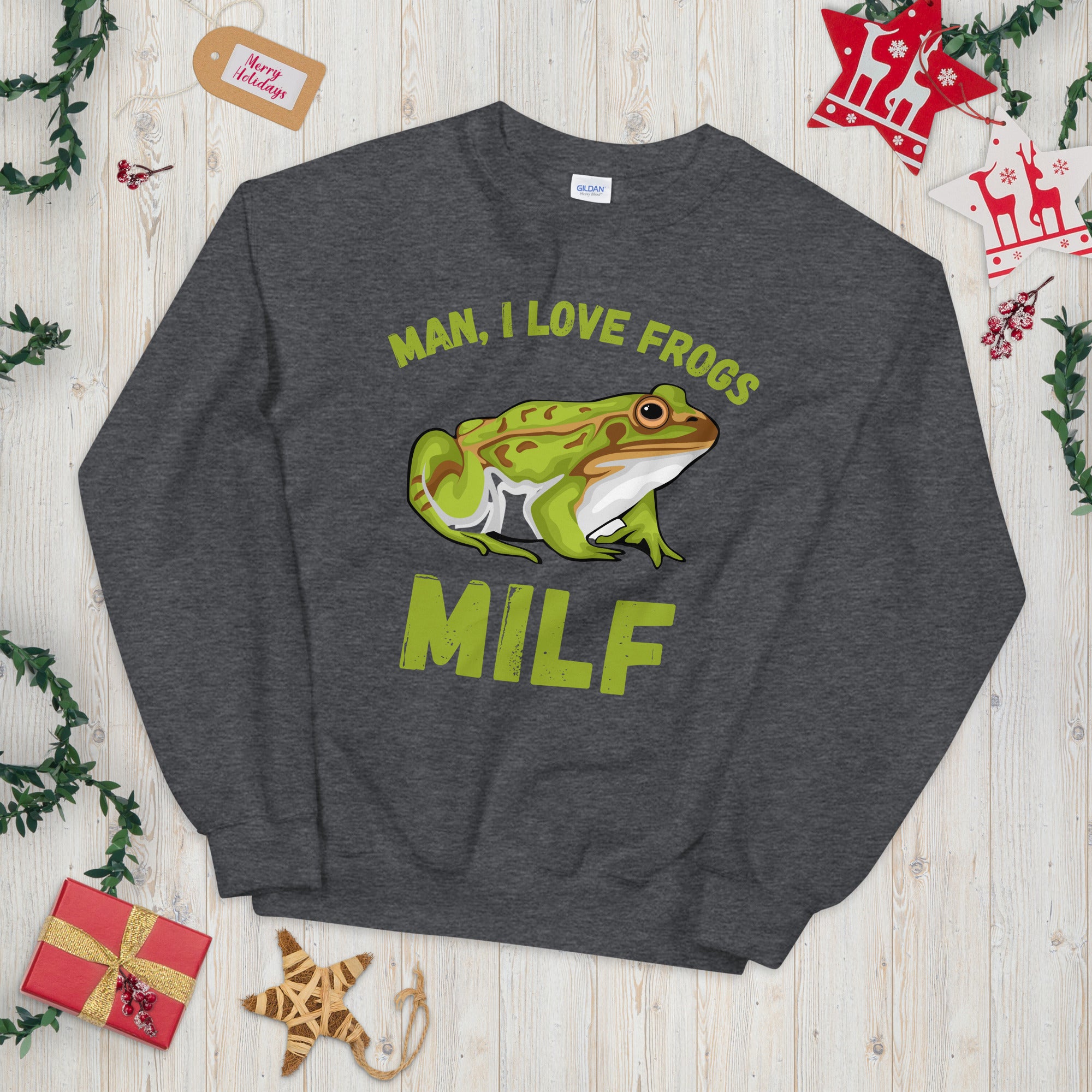 Funny MILF Man I Love Frogs Sweatshirt, MILF Frogs Shirt, MILF Meme Sweater, Frog Meme Shirt, Frog Lovers Gifts, Humor Frogs Sweatshirt - Madeinsea©