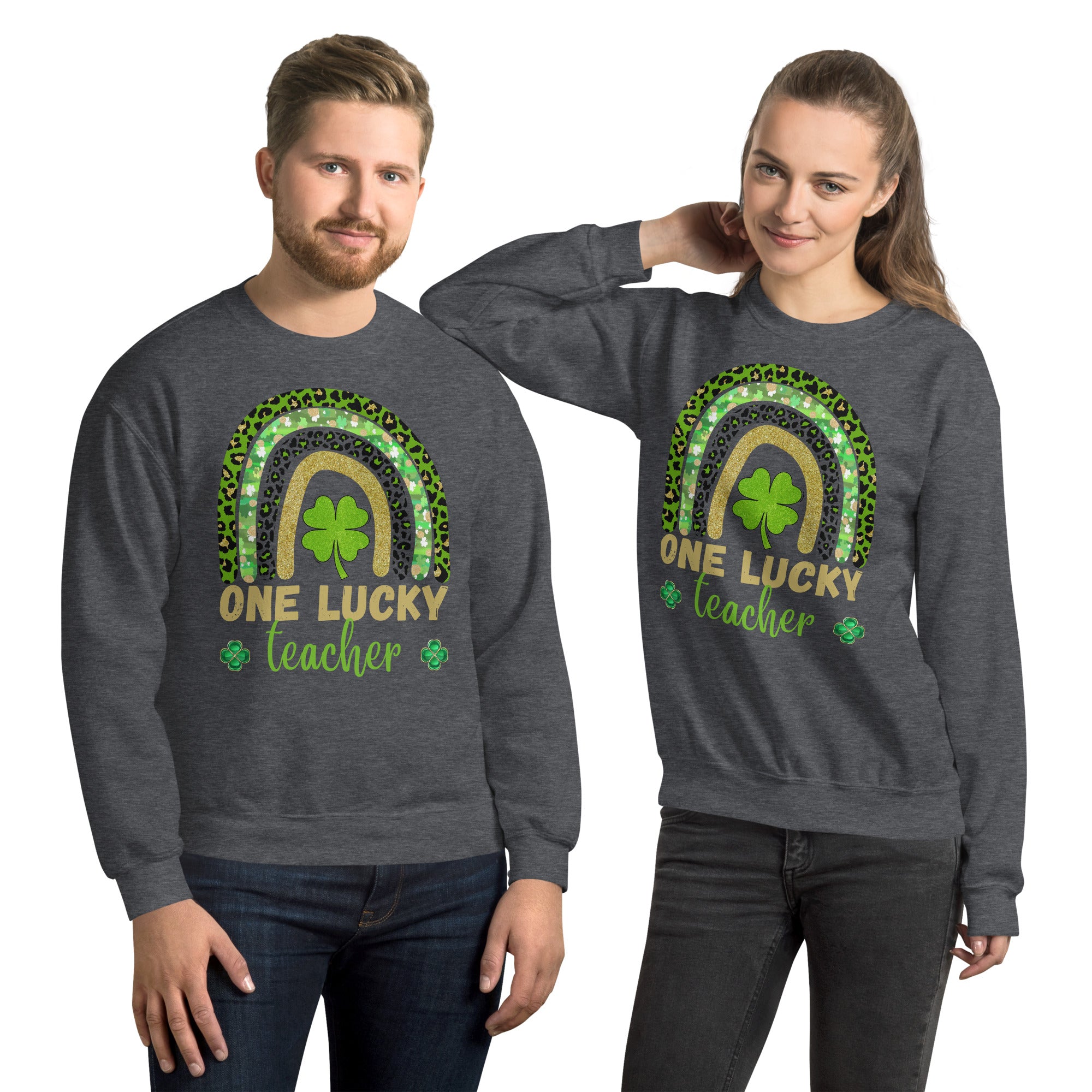 One Lucky Teacher Rainbow Sweatshirt, St Patricks Day Teacher shirt, Irish Teacher shirt, Green Shamrock Teacher Shirt, St Pattys Gifts - Madeinsea©