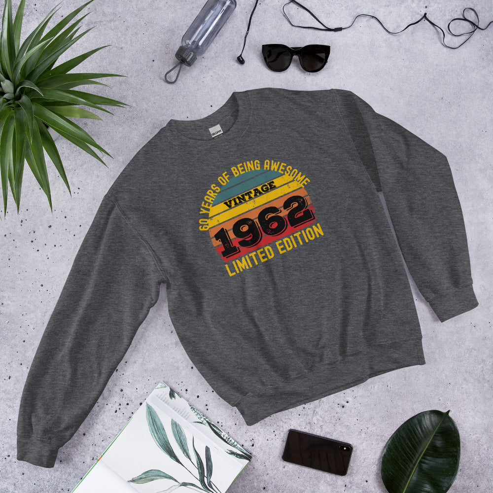 60th Birthday Gift, 60th Birthday Sweatshirt, Born in 1962 Birthday Shirt, Birthday Gift For 60th, Vintage 60th Birthday, Limited Edition - Madeinsea©