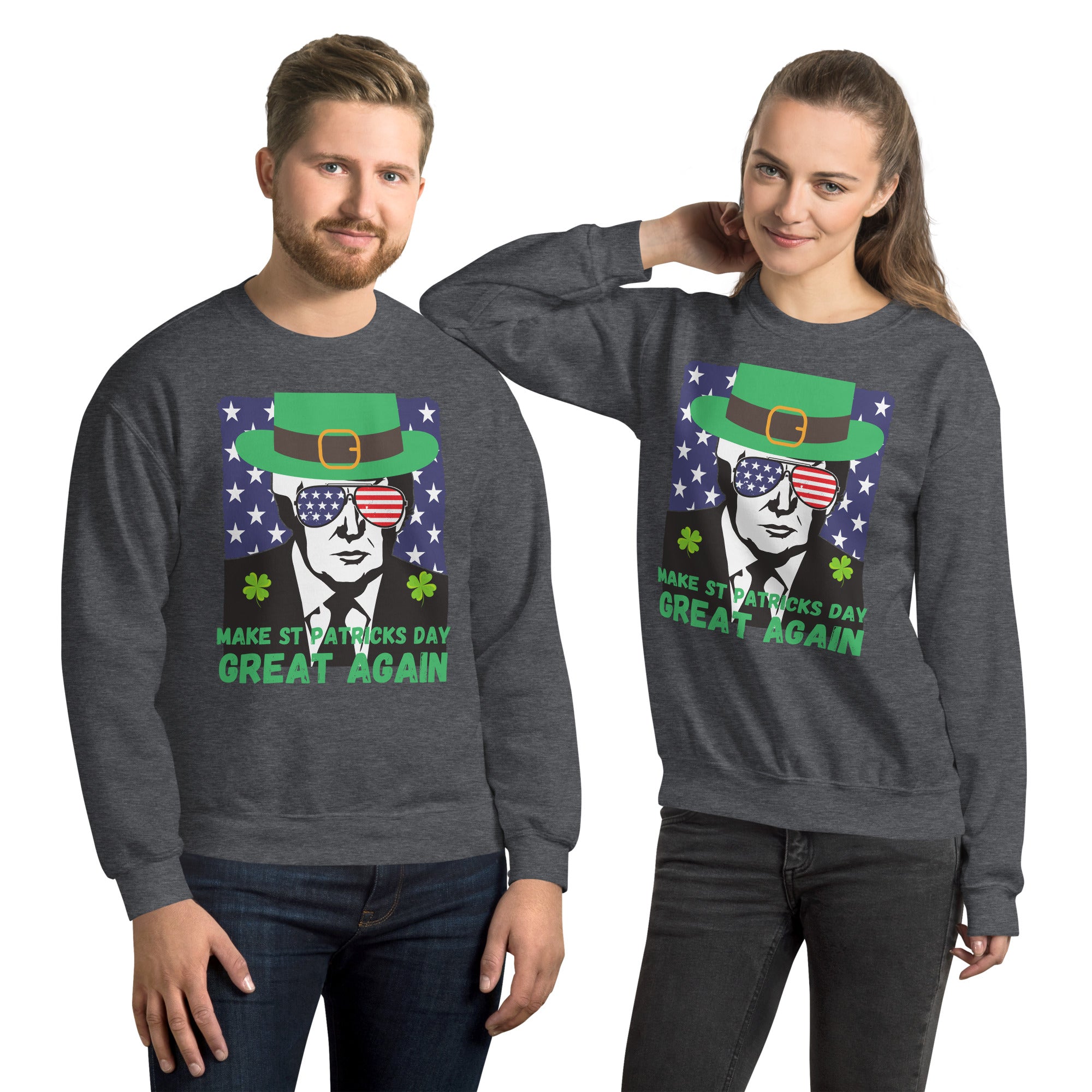 Make St Patricks Day Great Again, Funny Trump Sweatshirt, Funny St Patricks Sweater, Republican gift for St Patricks Day, Lucky Irish Shirt - Madeinsea©