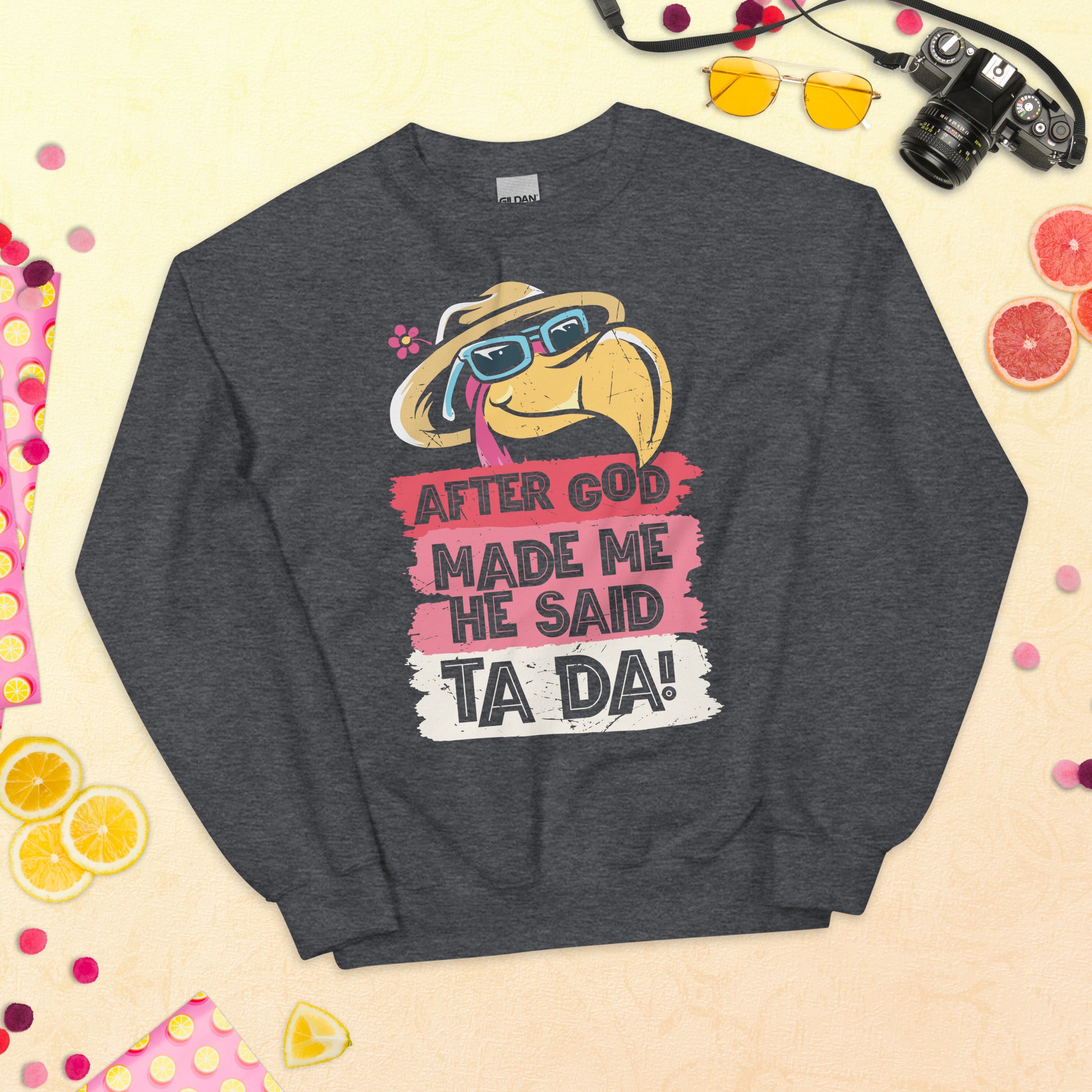 After God Made Me He Said Ta da Sweatshirt, Funny Chicken Shirt, Cute Chicken Sweater, Chicken Lover Gift, Funny Rooster Shirt, Chicken Farm - Madeinsea©