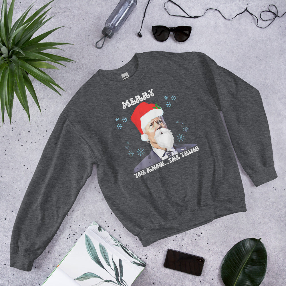 Merry You Know The Thing, Christmas Biden Sweatshirt, Funny Confused Biden Xmas Shirt, Santa Joe Biden Sweater Republican Gift, FJB Crewneck - Madeinsea©