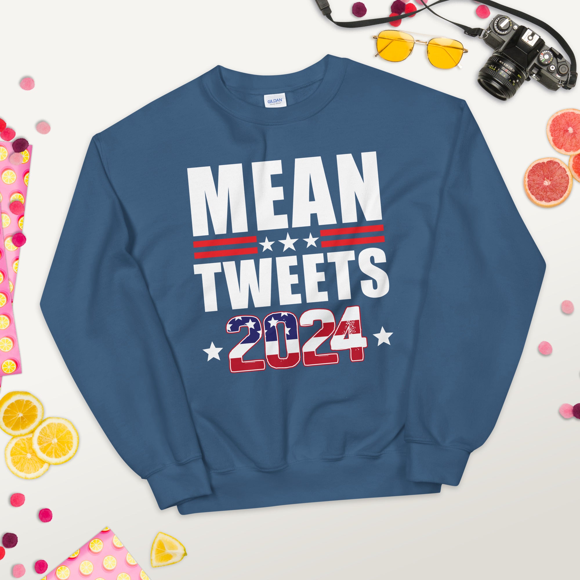 Mean Tweets 2024, Trump Sweater, Republican Sweatshirt, Anti Biden Shirt, Donald Trump 2024, Republican Gifts, Patriotic Sweater, USA Flag - Madeinsea©