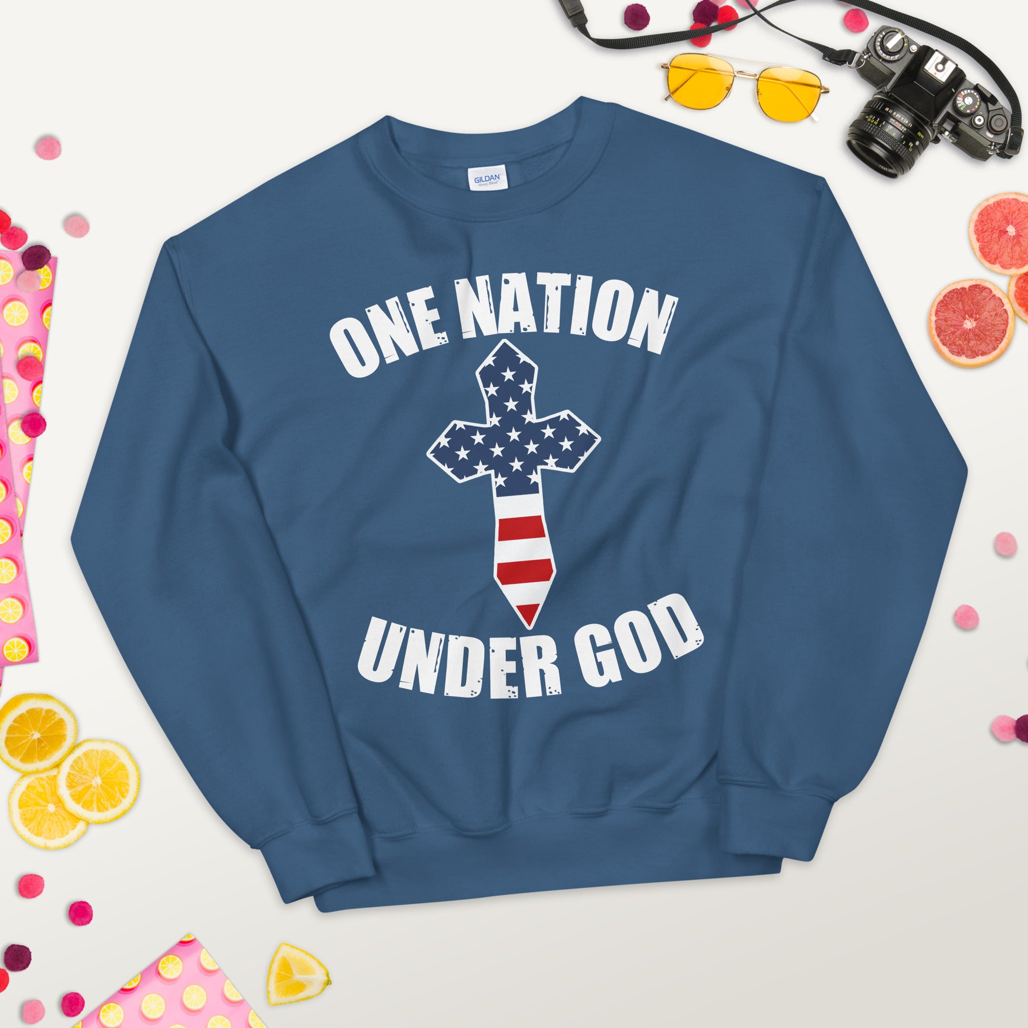 One Nation Under God Sweatshirt, Patriotic Gift, Freedom Sweater, Pledge of Allegiance, USA American Patriot Shirt, US Flag, Proud American - Madeinsea©