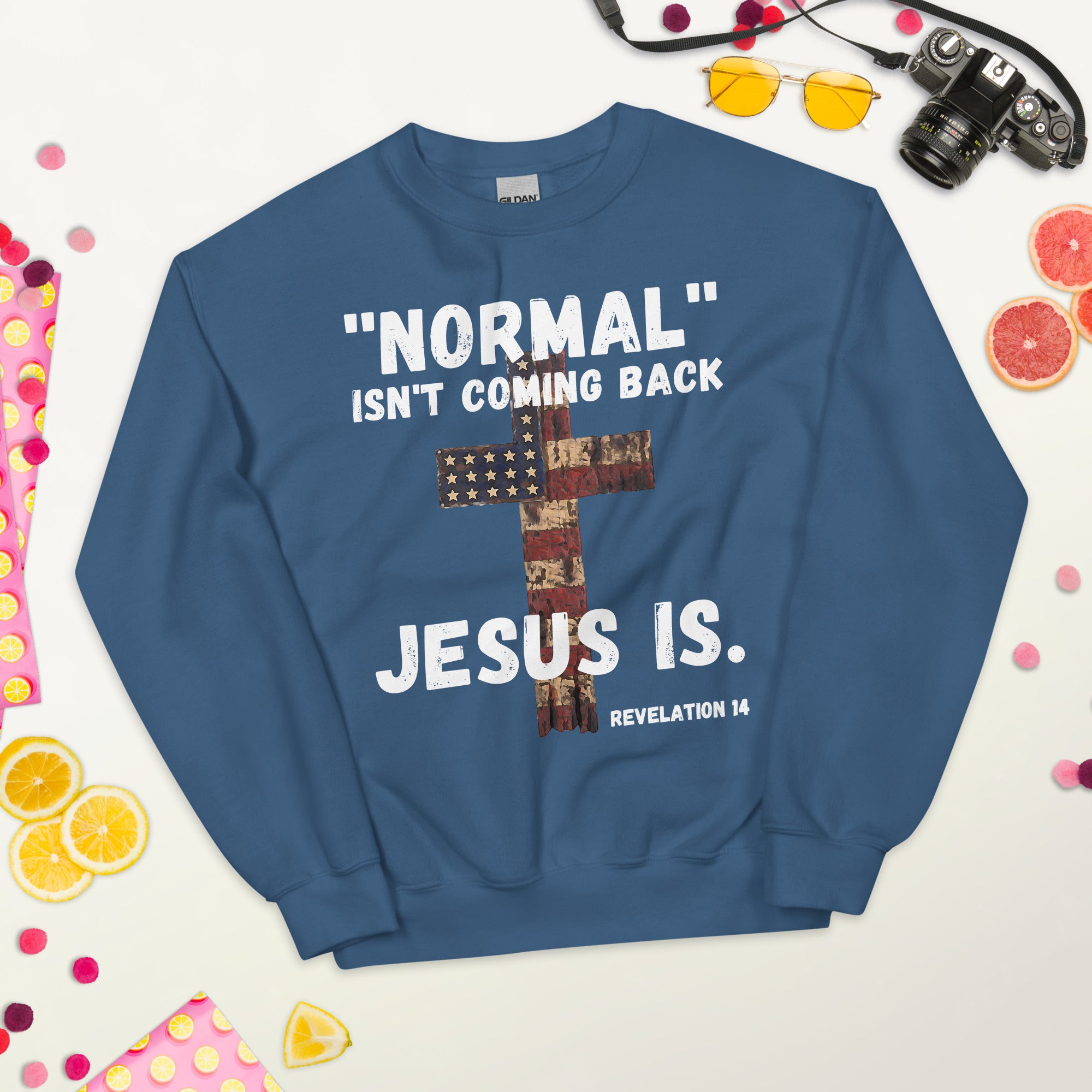 Normal Isnt Coming Back Jesus Is Sweatshirt, Bibelvers Offenbarung 14 Sweatshirt, christliches Shirt, religiöse Geschenke, christlicher Jesus Sweatshirt