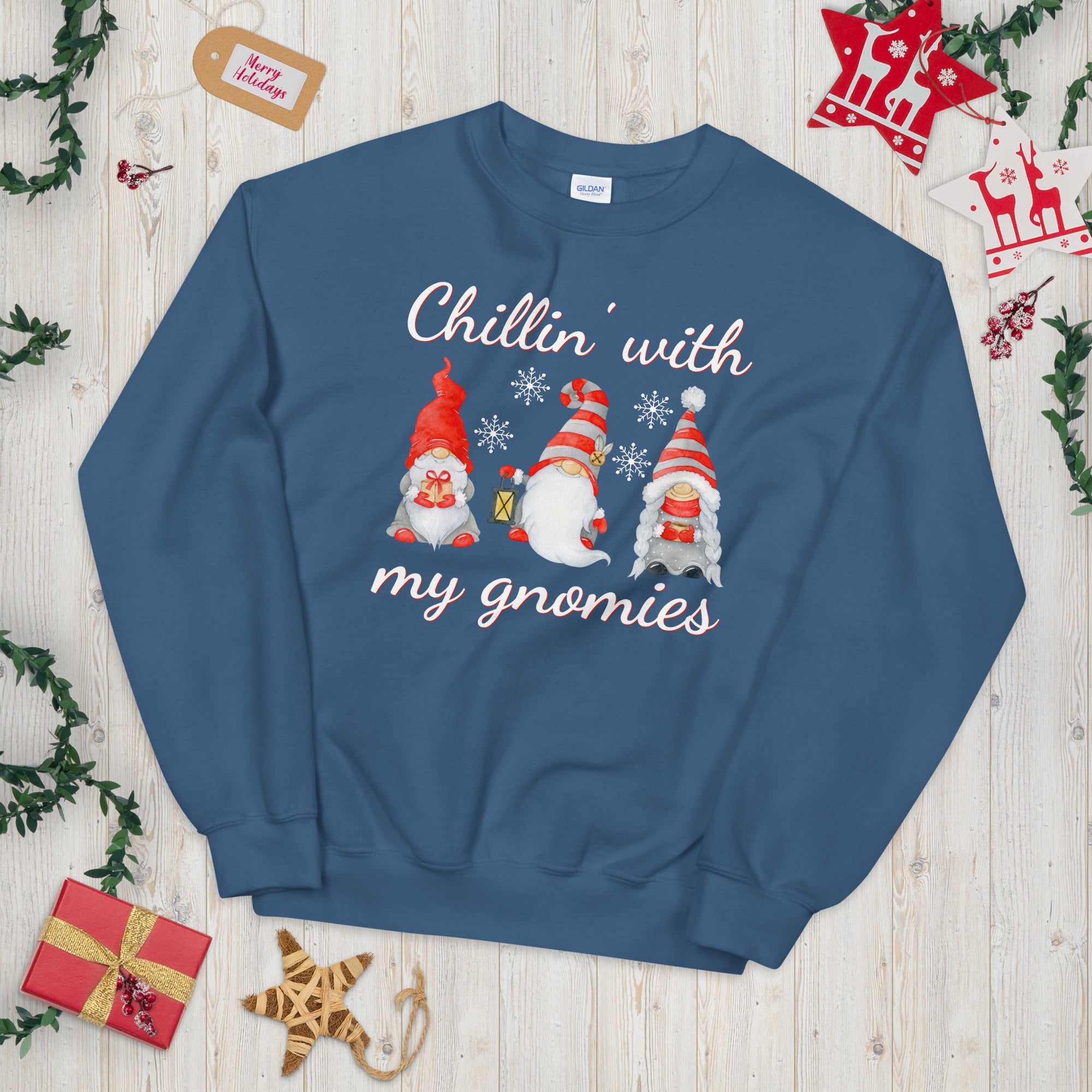 Chillin With My Gnomies Sweatshirt, Funny Chilling Gnomes Sweatshirt, Gnomes Christmas Sweater, Gnome Shirt, Cute Gnome Sweater, Cute Gnomes - Madeinsea©