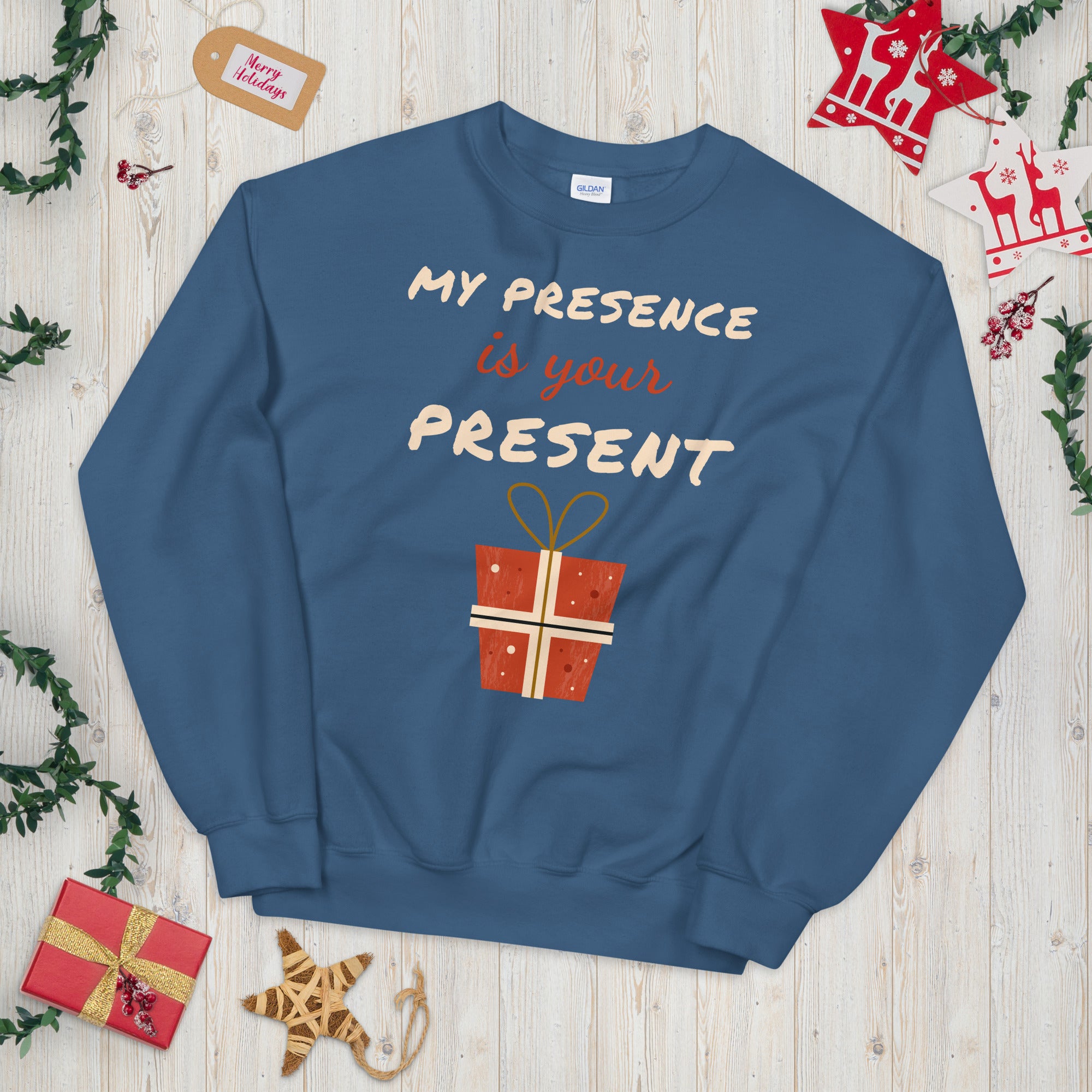 My Presence Is Your Present Sweatshirt, Christmas Sweater for Women,Merry and Bright, Funny Xmas Sweater, Cute Party Sweater, Xmas Pajamas - Madeinsea©